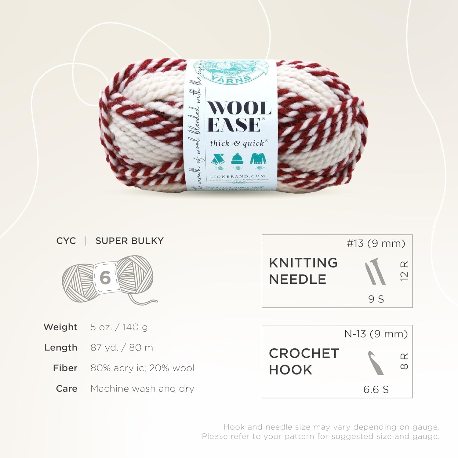 image:imageLion Brand Yarn WoolEase Thick amp Quick Yarn Celebration White 3 Pack Super Bulky Wool Acrylic Blend Fiber for Soft Hats Sweaters Chunky Blankets Yarn for Crochet Knitting Crafts WeavingRed Beacon