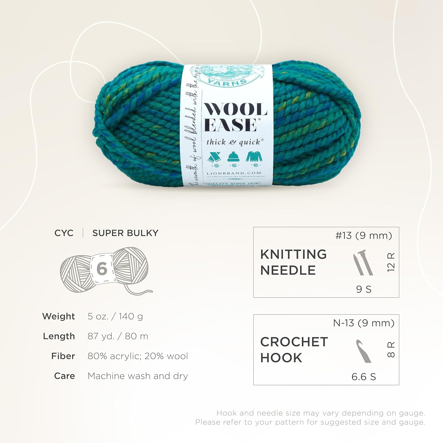 image:imageLion Brand Yarn WoolEase Thick amp Quick Yarn Celebration White 3 Pack Super Bulky Wool Acrylic Blend Fiber for Soft Hats Sweaters Chunky Blankets Yarn for Crochet Knitting Crafts WeavingBluegrass