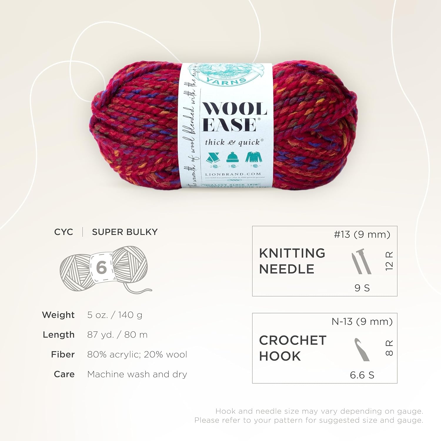 image:imageLion Brand Yarn WoolEase Thick amp Quick Yarn Celebration White 3 Pack Super Bulky Wool Acrylic Blend Fiber for Soft Hats Sweaters Chunky Blankets Yarn for Crochet Knitting Crafts WeavingCampfire