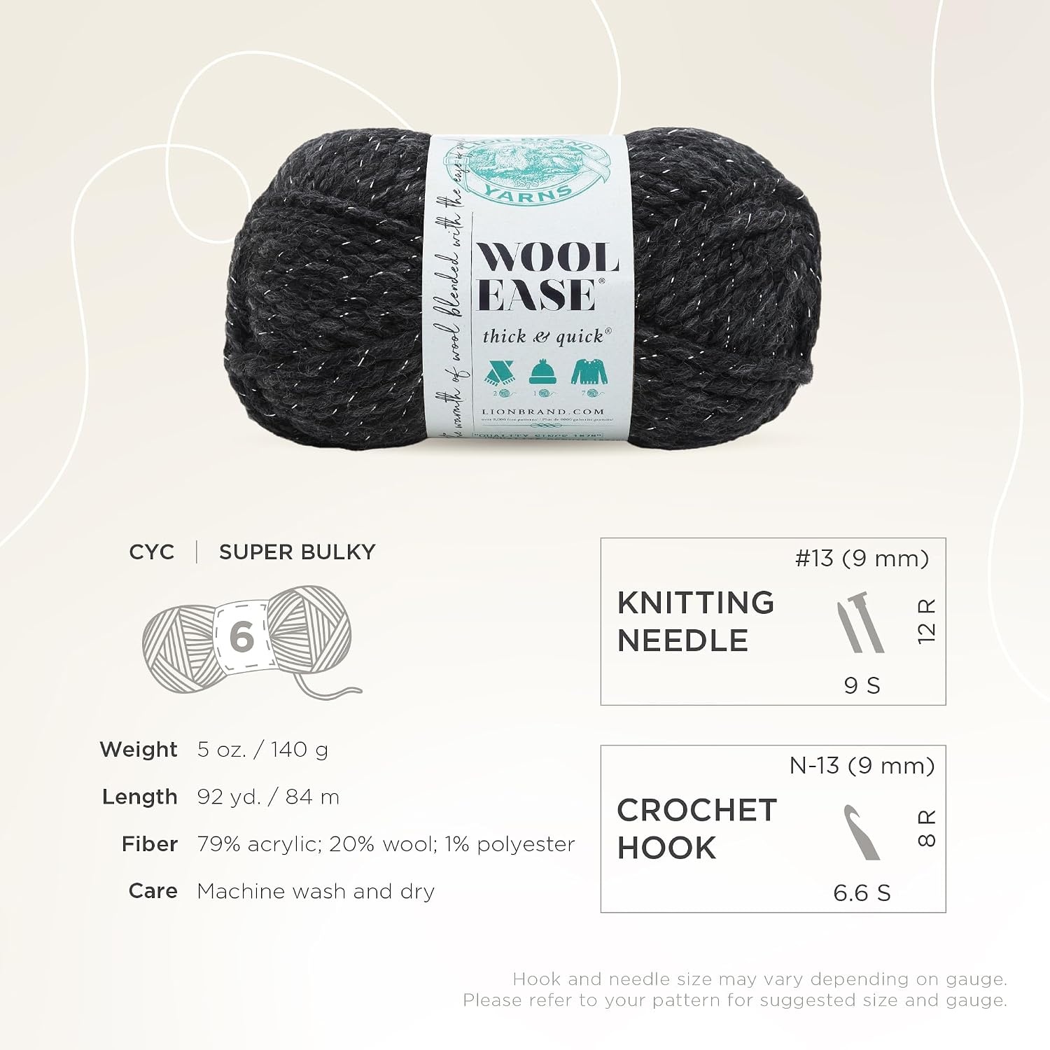 image:imageLion Brand Yarn WoolEase Thick amp Quick Yarn Celebration White 3 Pack Super Bulky Wool Acrylic Blend Fiber for Soft Hats Sweaters Chunky Blankets Yarn for Crochet Knitting Crafts WeavingConstellation