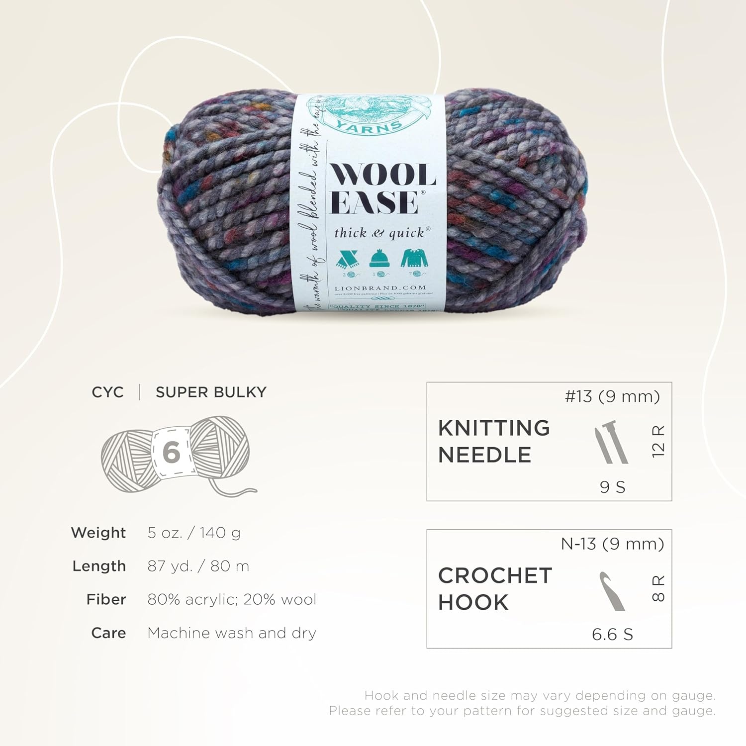 image:imageLion Brand Yarn WoolEase Thick amp Quick Yarn Celebration White 3 Pack Super Bulky Wool Acrylic Blend Fiber for Soft Hats Sweaters Chunky Blankets Yarn for Crochet Knitting Crafts WeavingGrey Blue Pink