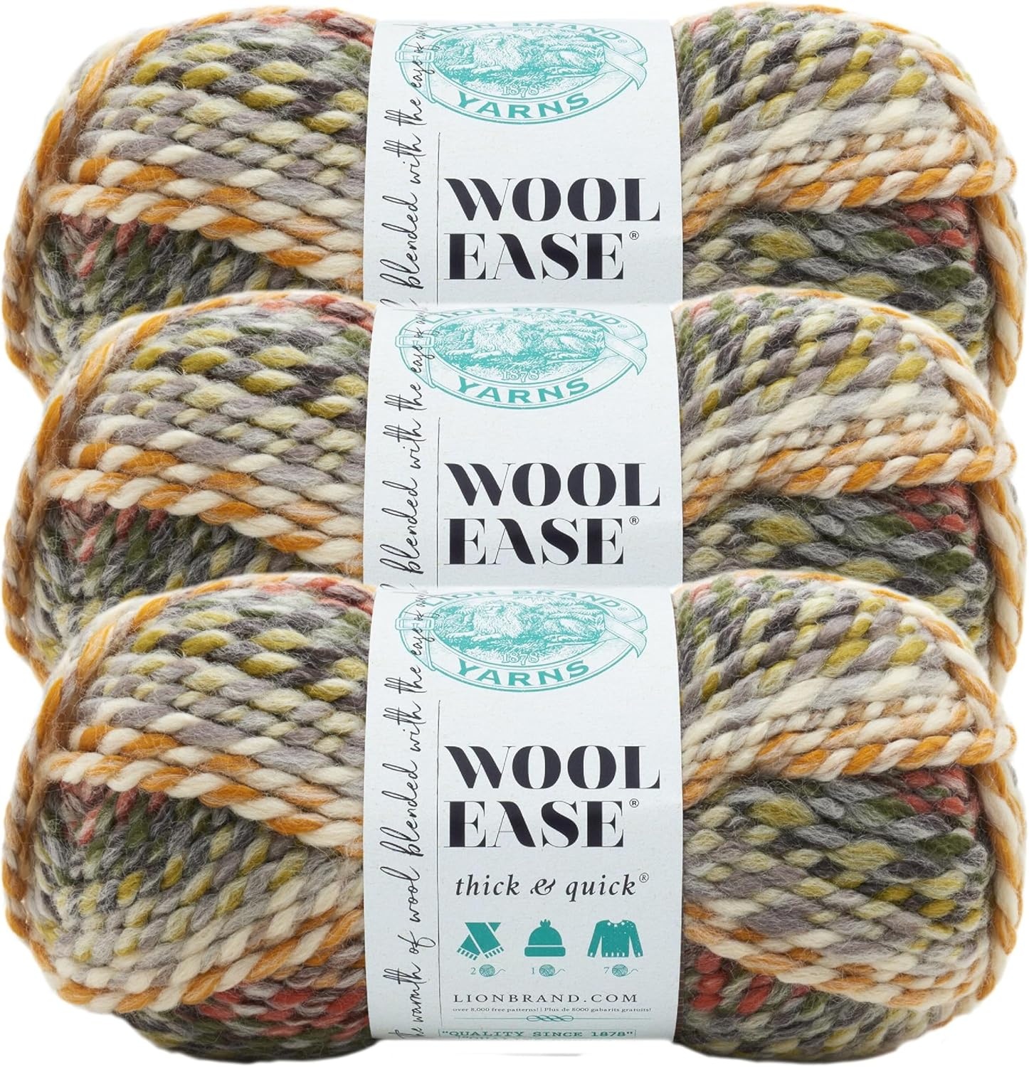 image:imageLion Brand Yarn WoolEase Thick amp Quick Yarn Celebration White 3 Pack Super Bulky Wool Acrylic Blend Fiber for Soft Hats Sweaters Chunky Blankets Yarn for Crochet Knitting Crafts WeavingConey Island