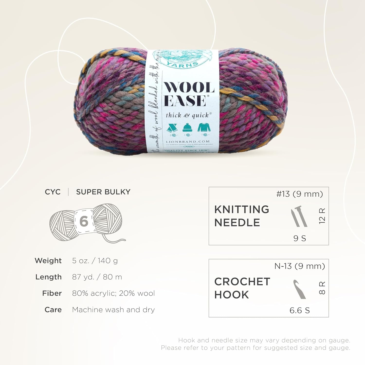 image:imageLion Brand Yarn WoolEase Thick amp Quick Yarn Celebration White 3 Pack Super Bulky Wool Acrylic Blend Fiber for Soft Hats Sweaters Chunky Blankets Yarn for Crochet Knitting Crafts WeavingAstroland