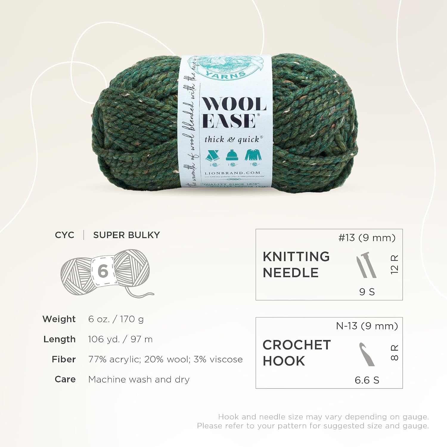 image:imageLion Brand Yarn WoolEase Thick amp Quick Yarn Celebration White 3 Pack Super Bulky Wool Acrylic Blend Fiber for Soft Hats Sweaters Chunky Blankets Yarn for Crochet Knitting Crafts WeavingKale