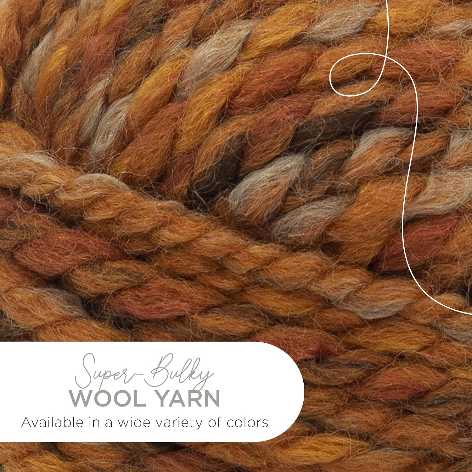 image:imageLion Brand Yarn WoolEase Thick amp Quick Yarn Celebration White 3 Pack Super Bulky Wool Acrylic Blend Fiber for Soft Hats Sweaters Chunky Blankets Yarn for Crochet Knitting Crafts WeavingFall Leaves