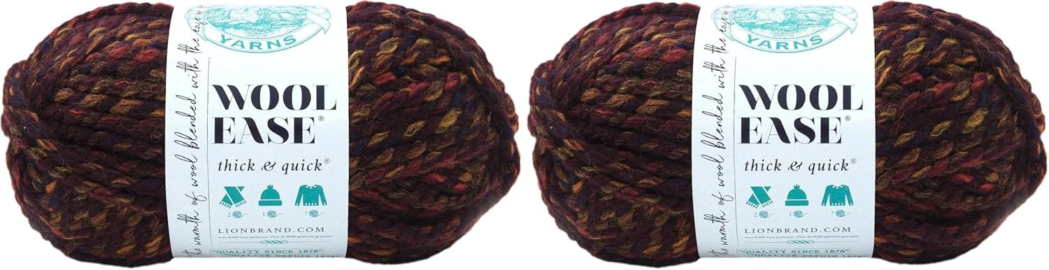 image:imageLion Brand Yarn WoolEase Thick amp Quick Yarn Celebration White 3 Pack Super Bulky Wool Acrylic Blend Fiber for Soft Hats Sweaters Chunky Blankets Yarn for Crochet Knitting Crafts WeavingHarvest