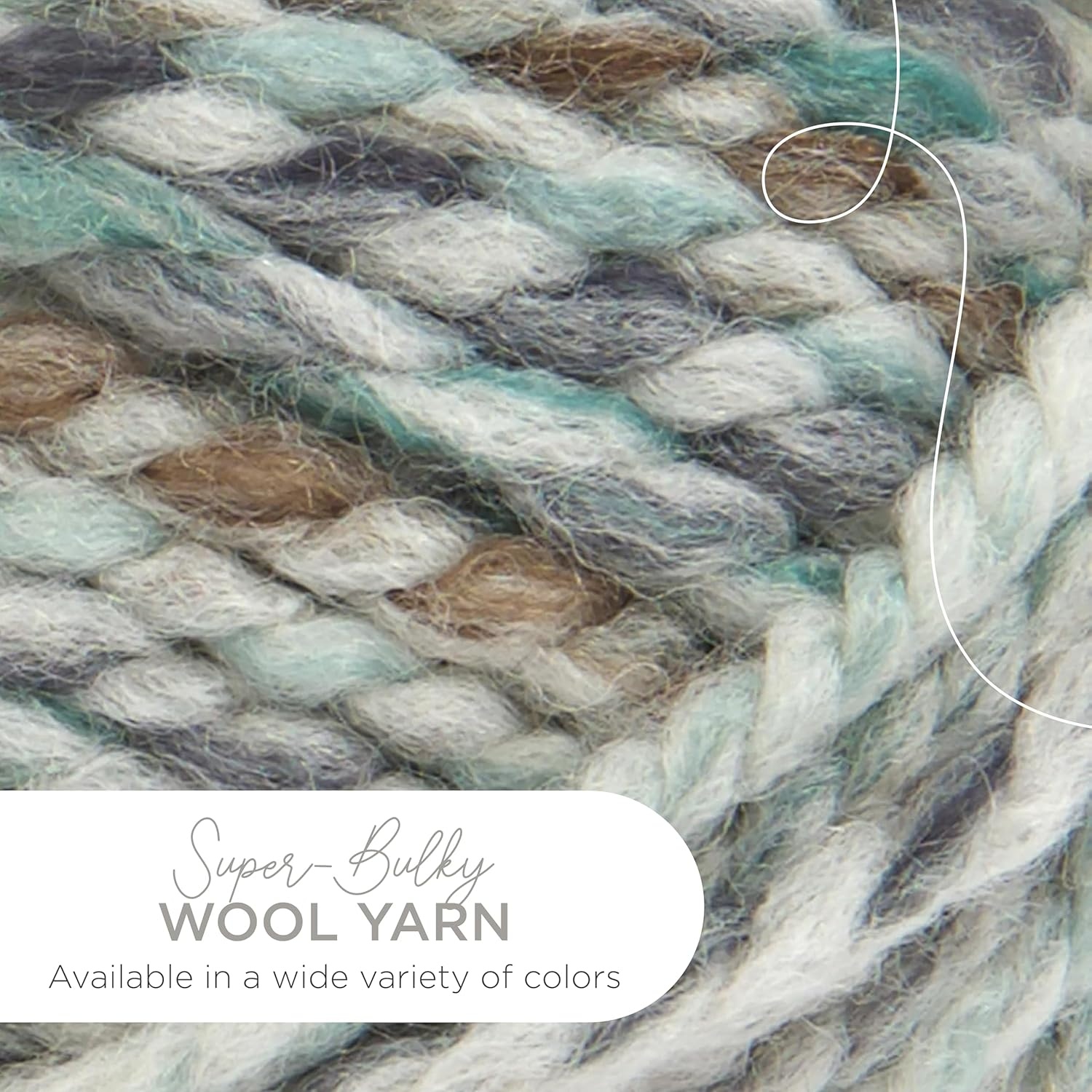 image:imageLion Brand Yarn WoolEase Thick amp Quick Yarn Celebration White 3 Pack Super Bulky Wool Acrylic Blend Fiber for Soft Hats Sweaters Chunky Blankets Yarn for Crochet Knitting Crafts WeavingSeaglass