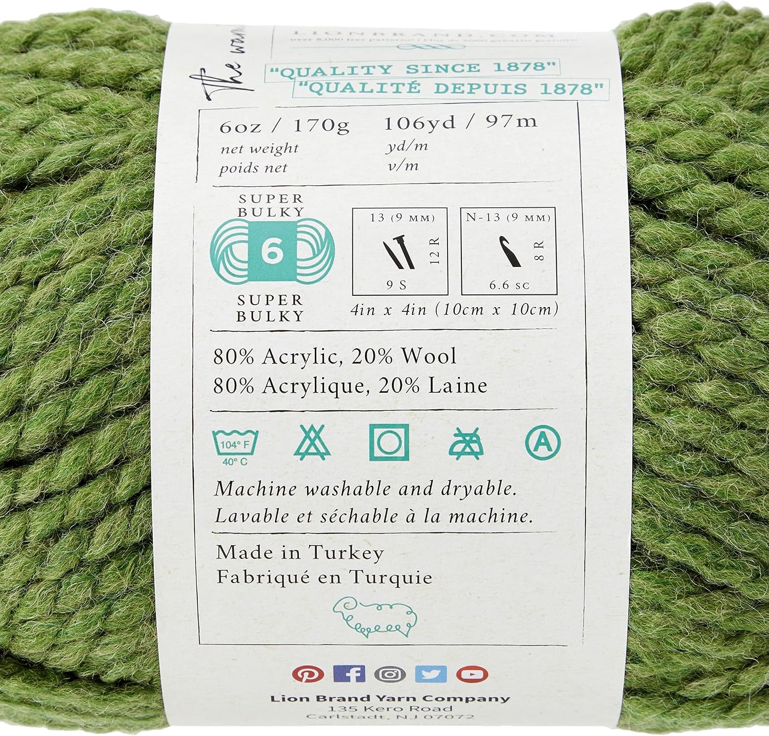 image:imageLion Brand Yarn WoolEase Thick amp Quick Yarn Celebration White 3 Pack Super Bulky Wool Acrylic Blend Fiber for Soft Hats Sweaters Chunky Blankets Yarn for Crochet Knitting Crafts WeavingGrass
