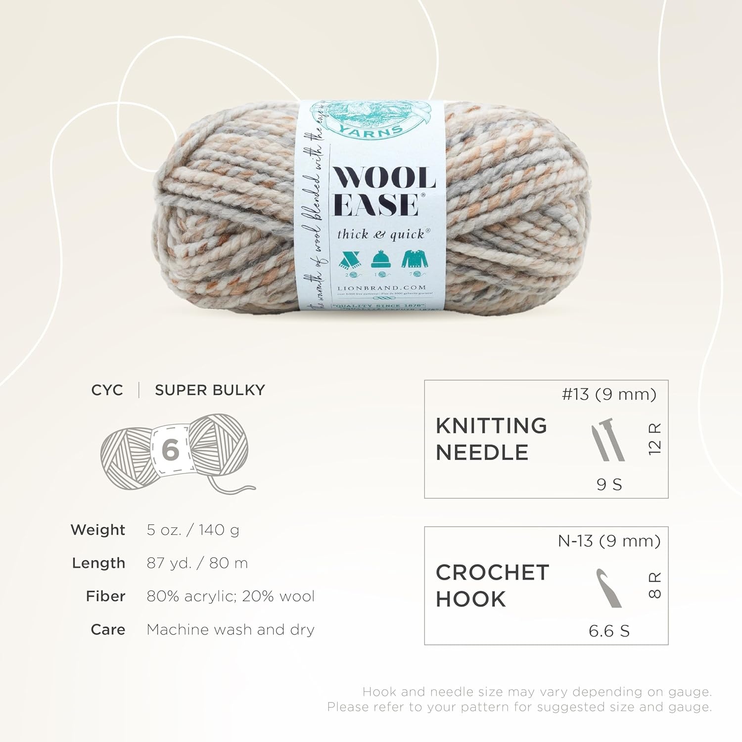 image:imageLion Brand Yarn WoolEase Thick amp Quick Yarn Celebration White 3 Pack Super Bulky Wool Acrylic Blend Fiber for Soft Hats Sweaters Chunky Blankets Yarn for Crochet Knitting Crafts WeavingFossil