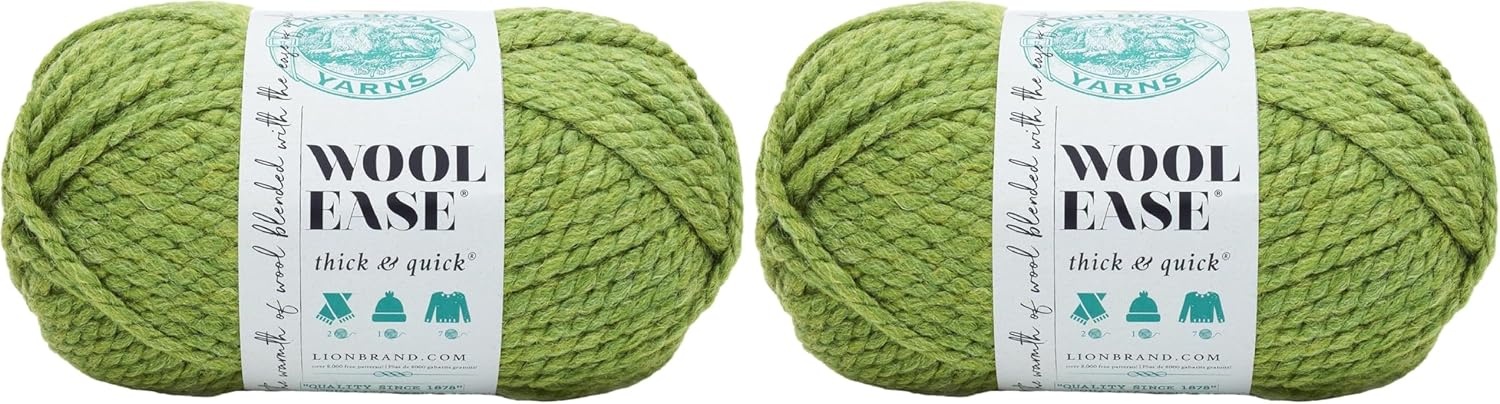 image:imageLion Brand Yarn WoolEase Thick amp Quick Yarn Celebration White 3 Pack Super Bulky Wool Acrylic Blend Fiber for Soft Hats Sweaters Chunky Blankets Yarn for Crochet Knitting Crafts WeavingGrass