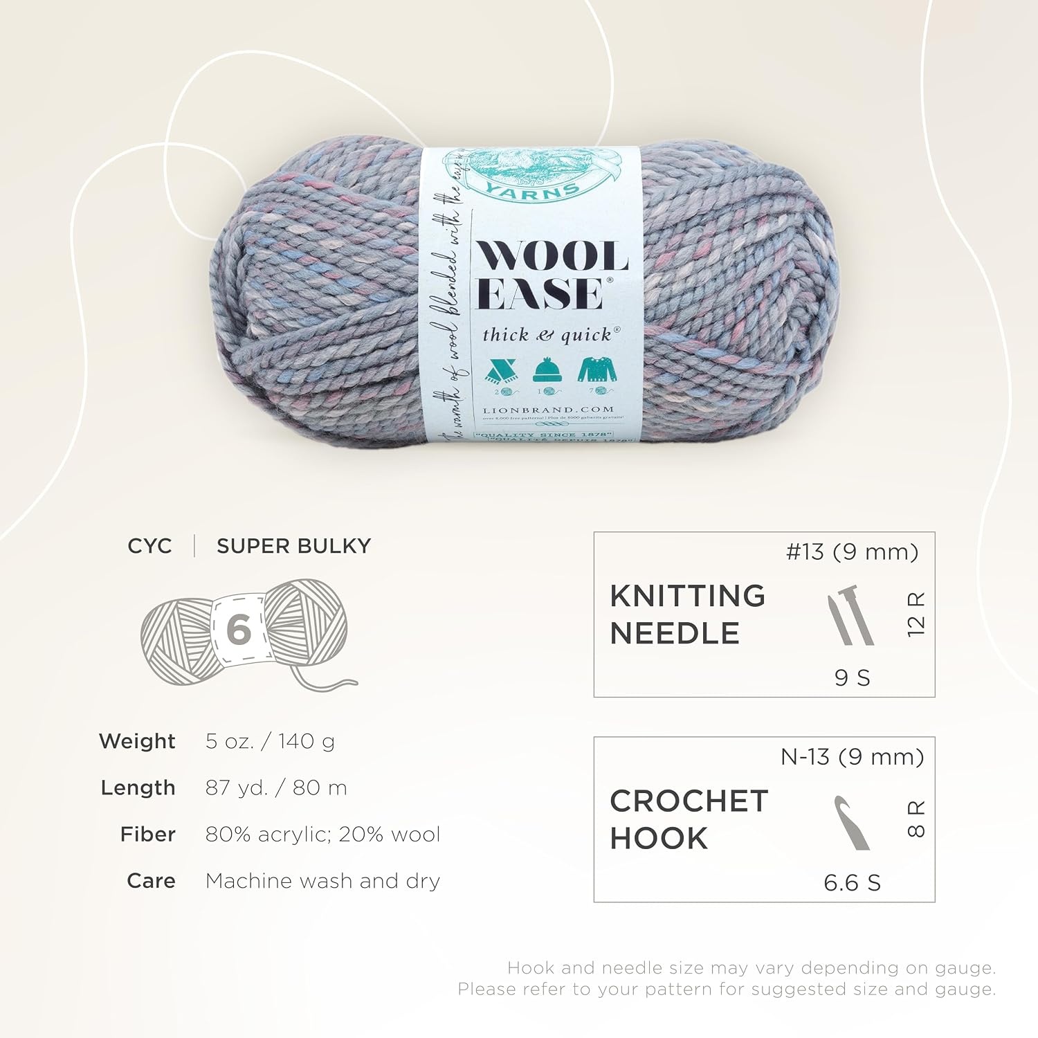 image:imageLion Brand Yarn WoolEase Thick amp Quick Yarn Celebration White 3 Pack Super Bulky Wool Acrylic Blend Fiber for Soft Hats Sweaters Chunky Blankets Yarn for Crochet Knitting Crafts WeavingStorm Front