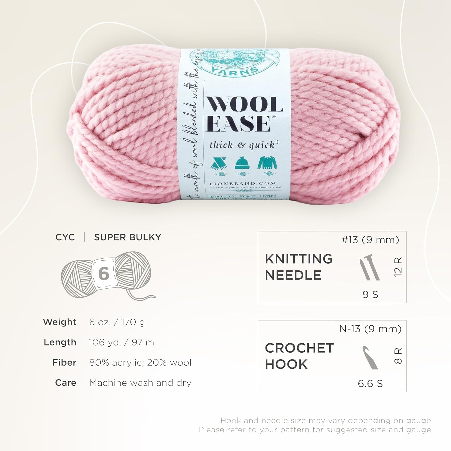 image:imageLion Brand Yarn WoolEase Thick amp Quick Yarn Celebration White 3 Pack Super Bulky Wool Acrylic Blend Fiber for Soft Hats Sweaters Chunky Blankets Yarn for Crochet Knitting Crafts WeavingBlossom