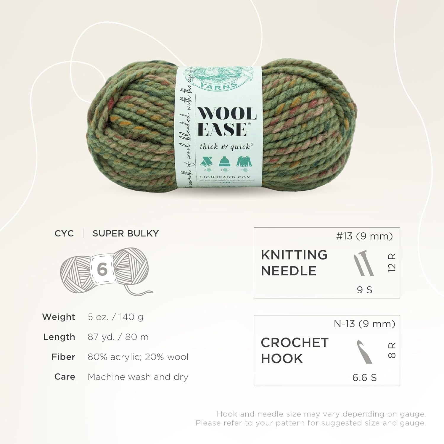 image:imageLion Brand Yarn WoolEase Thick amp Quick Yarn Celebration White 3 Pack Super Bulky Wool Acrylic Blend Fiber for Soft Hats Sweaters Chunky Blankets Yarn for Crochet Knitting Crafts WeavingMarsh