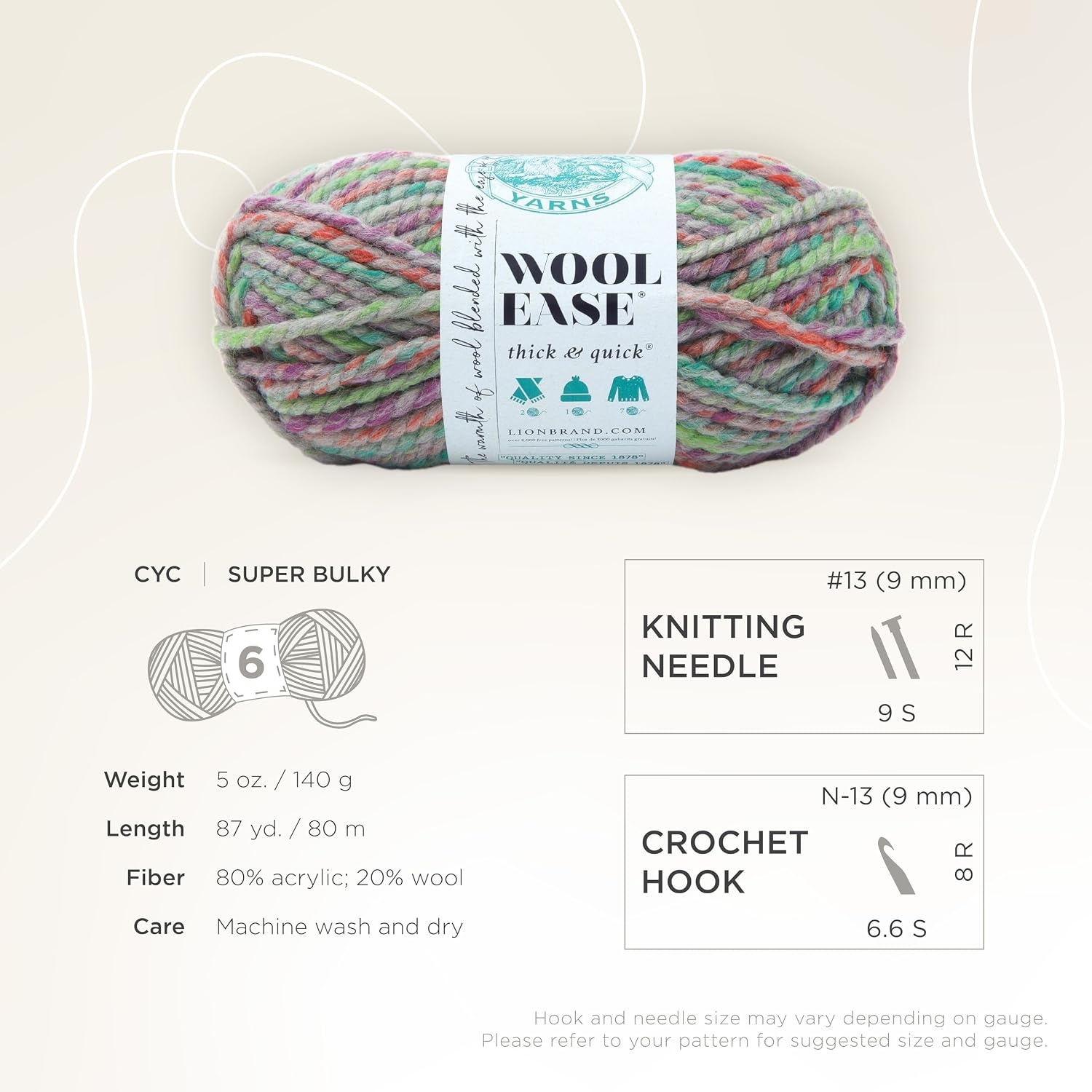 image:imageLion Brand Yarn WoolEase Thick amp Quick Yarn Celebration White 3 Pack Super Bulky Wool Acrylic Blend Fiber for Soft Hats Sweaters Chunky Blankets Yarn for Crochet Knitting Crafts WeavingEden