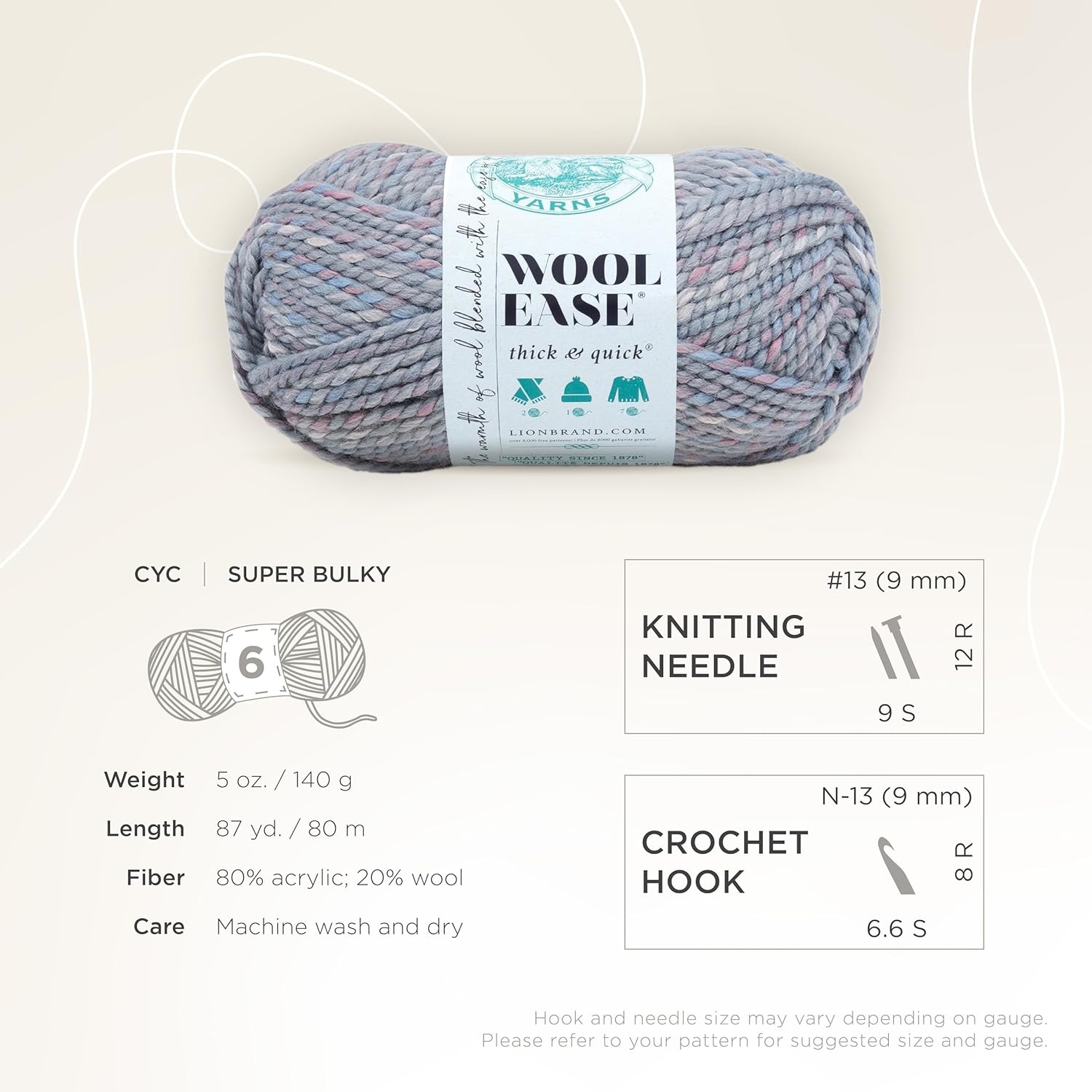 image:imageLion Brand Yarn WoolEase Thick amp Quick Yarn Celebration White 3 Pack Super Bulky Wool Acrylic Blend Fiber for Soft Hats Sweaters Chunky Blankets Yarn for Crochet Knitting Crafts WeavingStorm Front