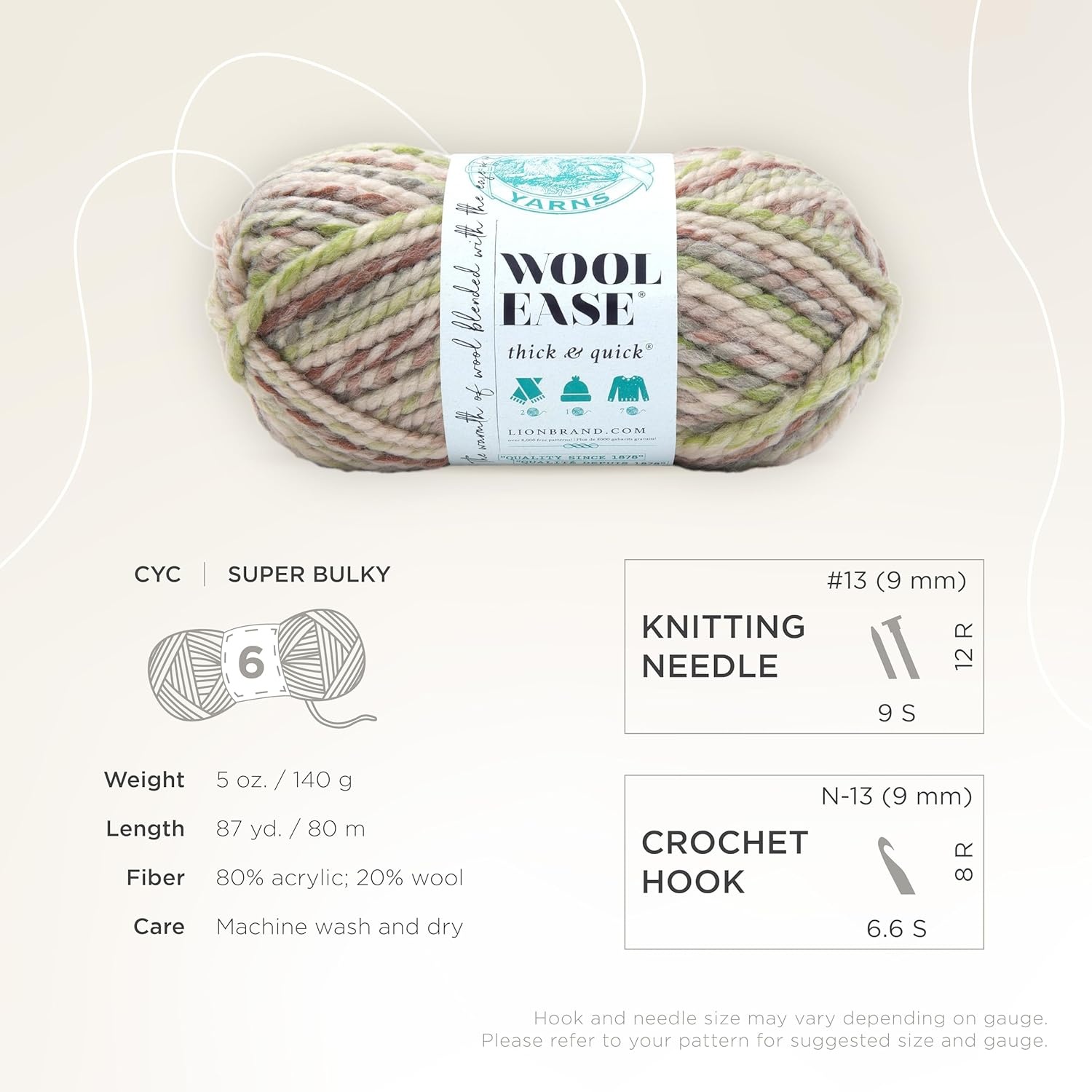 image:imageLion Brand Yarn WoolEase Thick amp Quick Yarn Celebration White 3 Pack Super Bulky Wool Acrylic Blend Fiber for Soft Hats Sweaters Chunky Blankets Yarn for Crochet Knitting Crafts WeavingFern