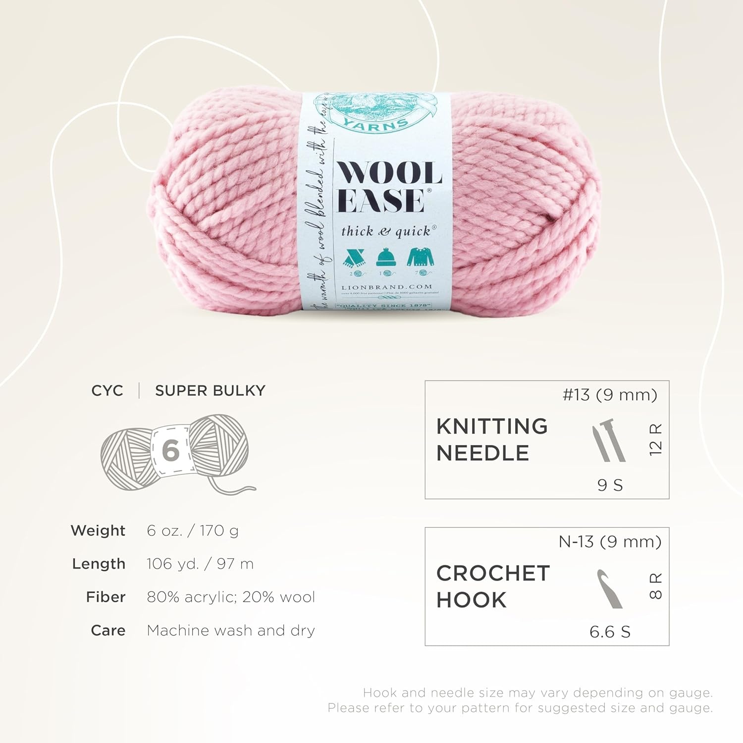 image:imageLion Brand Yarn WoolEase Thick and Quick Yarn Soft and Bulky Yarn for Knitting Crocheting and Crafting 3 Pack Abalone Super Bulky Wool Acrylic Blend Fiber for Soft Hats Sweaters Chunky Blankets Yarn for Crochet Knitting Crafts WeavingBlossom