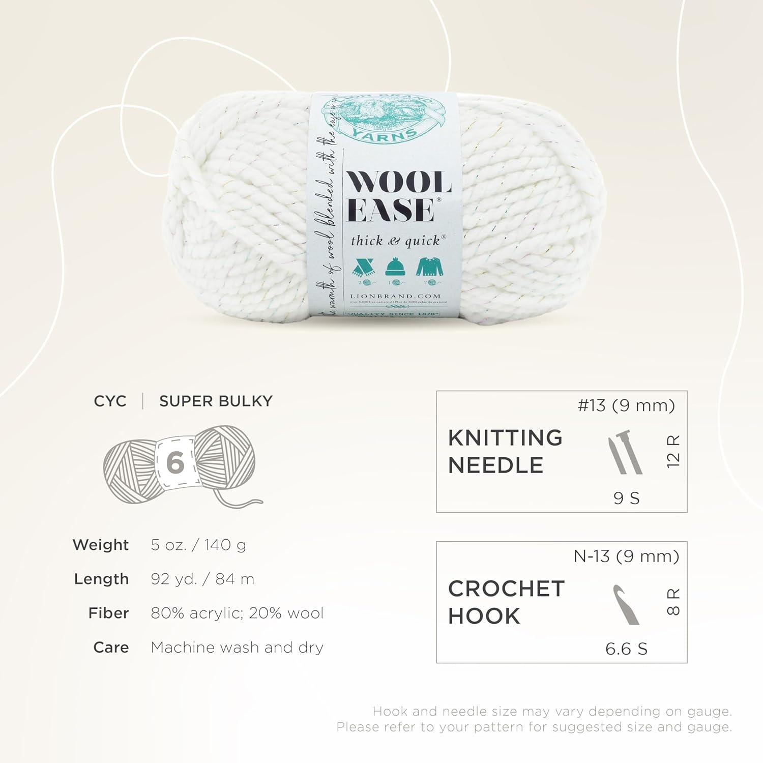 image:imageLion Brand Yarn WoolEase Thick and Quick Yarn Soft and Bulky Yarn for Knitting Crocheting and Crafting 3 Pack Abalone Super Bulky Wool Acrylic Blend Fiber for Soft Hats Sweaters Chunky Blankets Yarn for Crochet Knitting Crafts WeavingCelebration