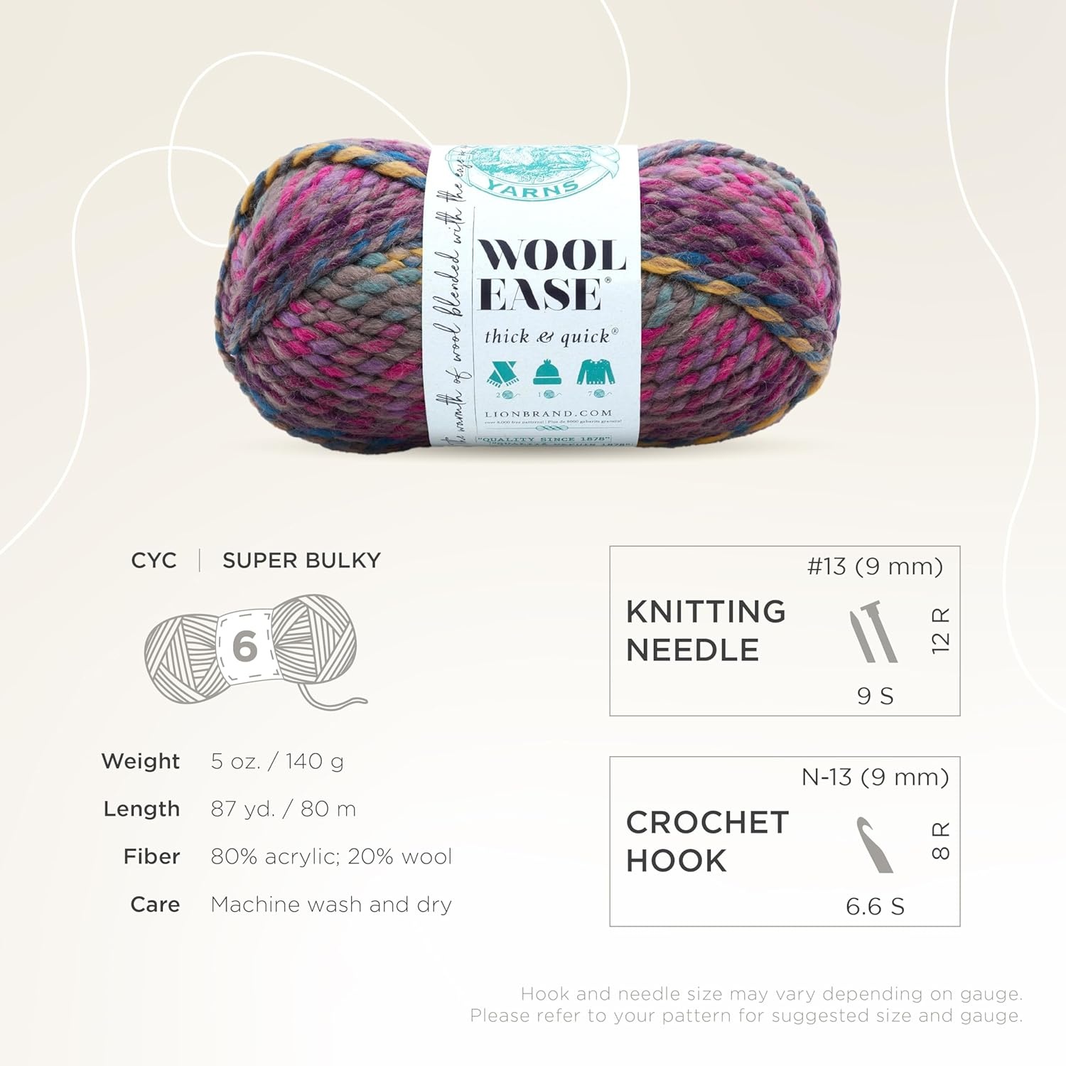image:imageLion Brand Yarn WoolEase Thick and Quick Yarn Soft and Bulky Yarn for Knitting Crocheting and Crafting 3 Pack Abalone Super Bulky Wool Acrylic Blend Fiber for Soft Hats Sweaters Chunky Blankets Yarn for Crochet Knitting Crafts WeavingAstroland