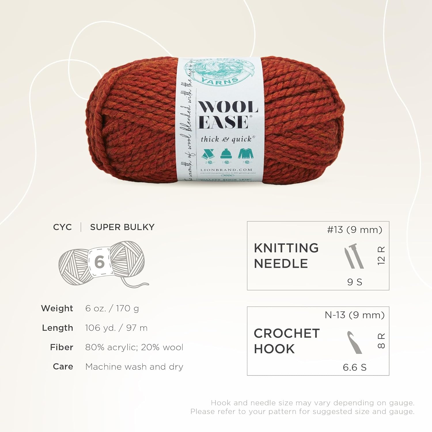 image:imageLion Brand Yarn WoolEase Thick and Quick Yarn Soft and Bulky Yarn for Knitting Crocheting and Crafting 3 Pack Abalone Super Bulky Wool Acrylic Blend Fiber for Soft Hats Sweaters Chunky Blankets Yarn for Crochet Knitting Crafts WeavingSpice