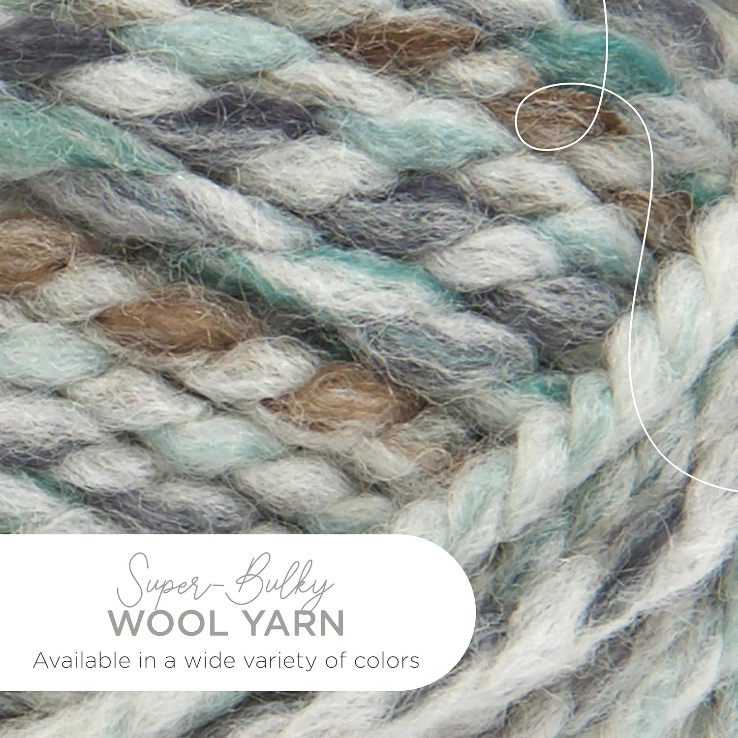 image:imageLion Brand Yarn WoolEase Thick and Quick Yarn Soft and Bulky Yarn for Knitting Crocheting and Crafting 3 Pack Abalone Super Bulky Wool Acrylic Blend Fiber for Soft Hats Sweaters Chunky Blankets Yarn for Crochet Knitting Crafts WeavingSeaglass