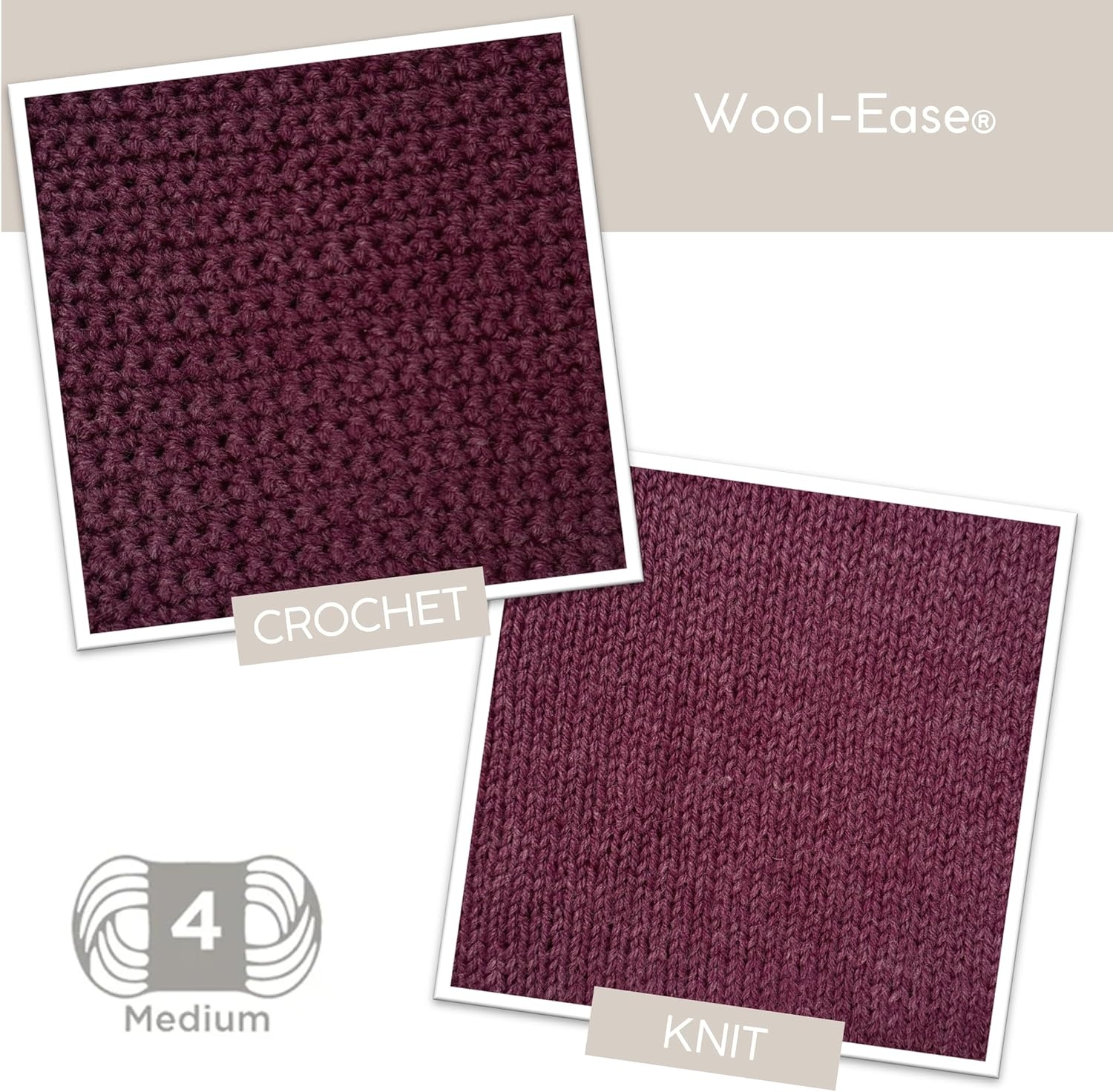 image:imageLion Brand Yarn WoolEase Yarn WorstedWeight Yarn for Knitting and Crocheting 1 Pack IcicleNightshade