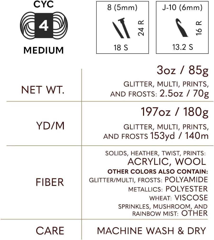 image:imageLion Brand Yarn WoolEase Yarn WorstedWeight Yarn for Knitting and Crocheting 1 Pack IcicleRainforest