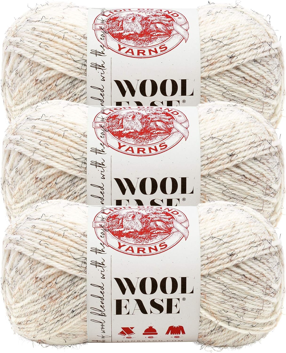 image:imageLion Brand Yarn WoolEase Yarn WorstedWeight Yarn for Knitting and Crocheting 1 Pack IcicleWheat