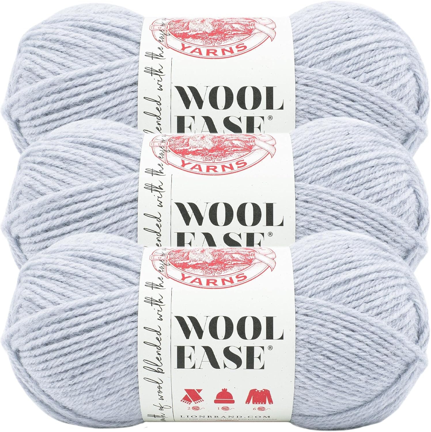 image:imageLion Brand Yarn WoolEase Yarn WorstedWeight Yarn for Knitting and Crocheting 1 Pack WhiteMultiIcicle