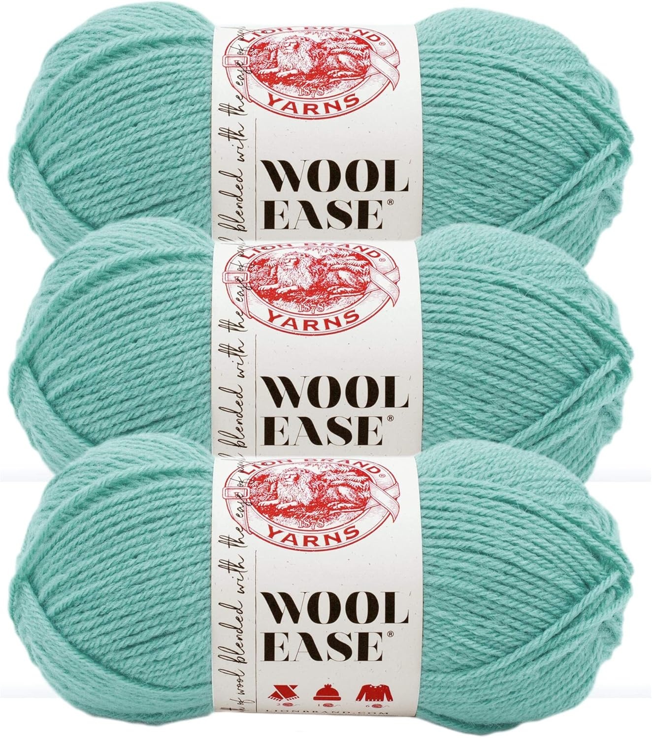 image:imageLion Brand Yarn WoolEase Yarn WorstedWeight Yarn for Knitting and Crocheting 1 Pack WhiteMultiSucculent