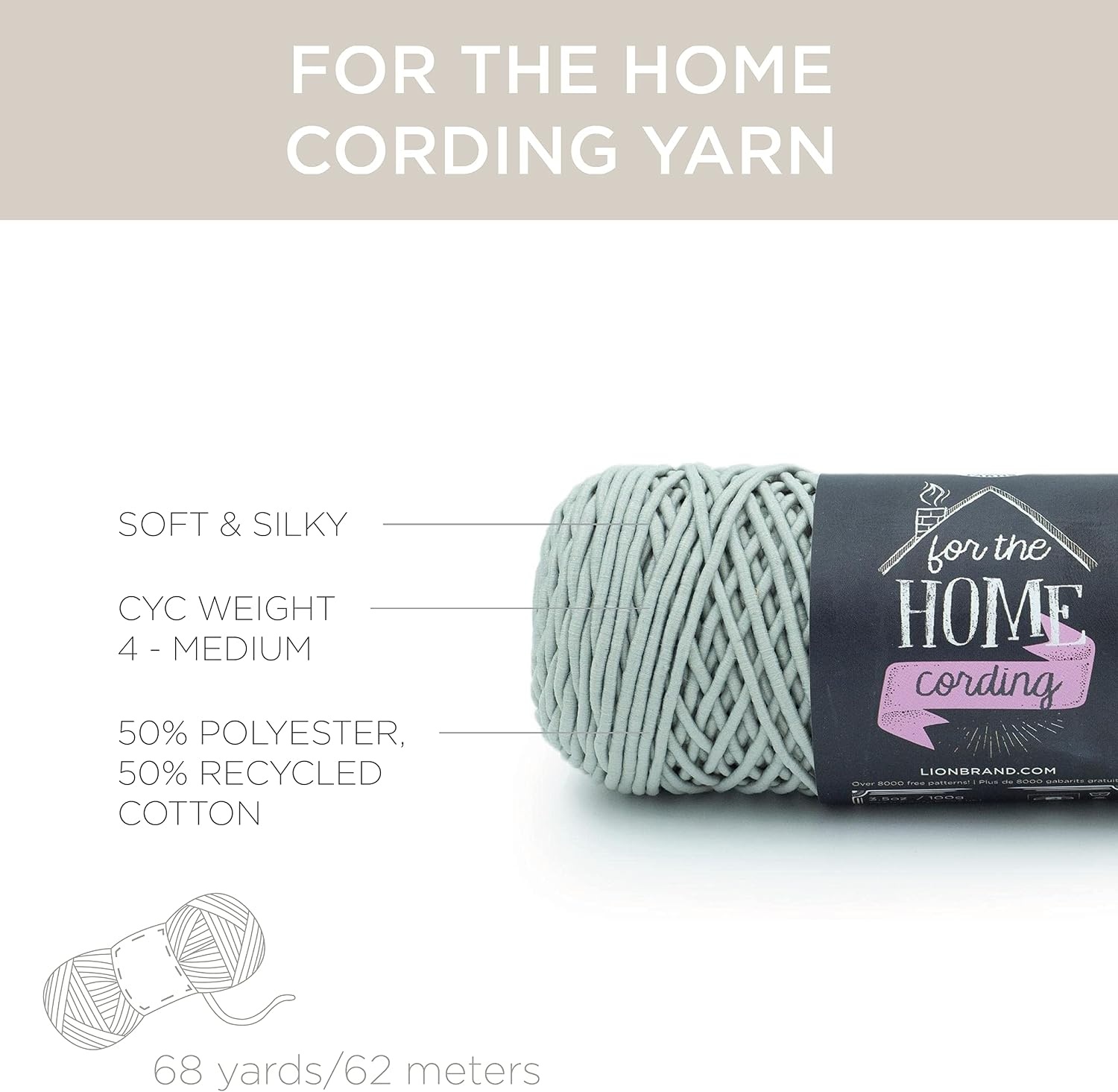 image:imageLion Brand Yarn for The Home Cording Yarn Sage
