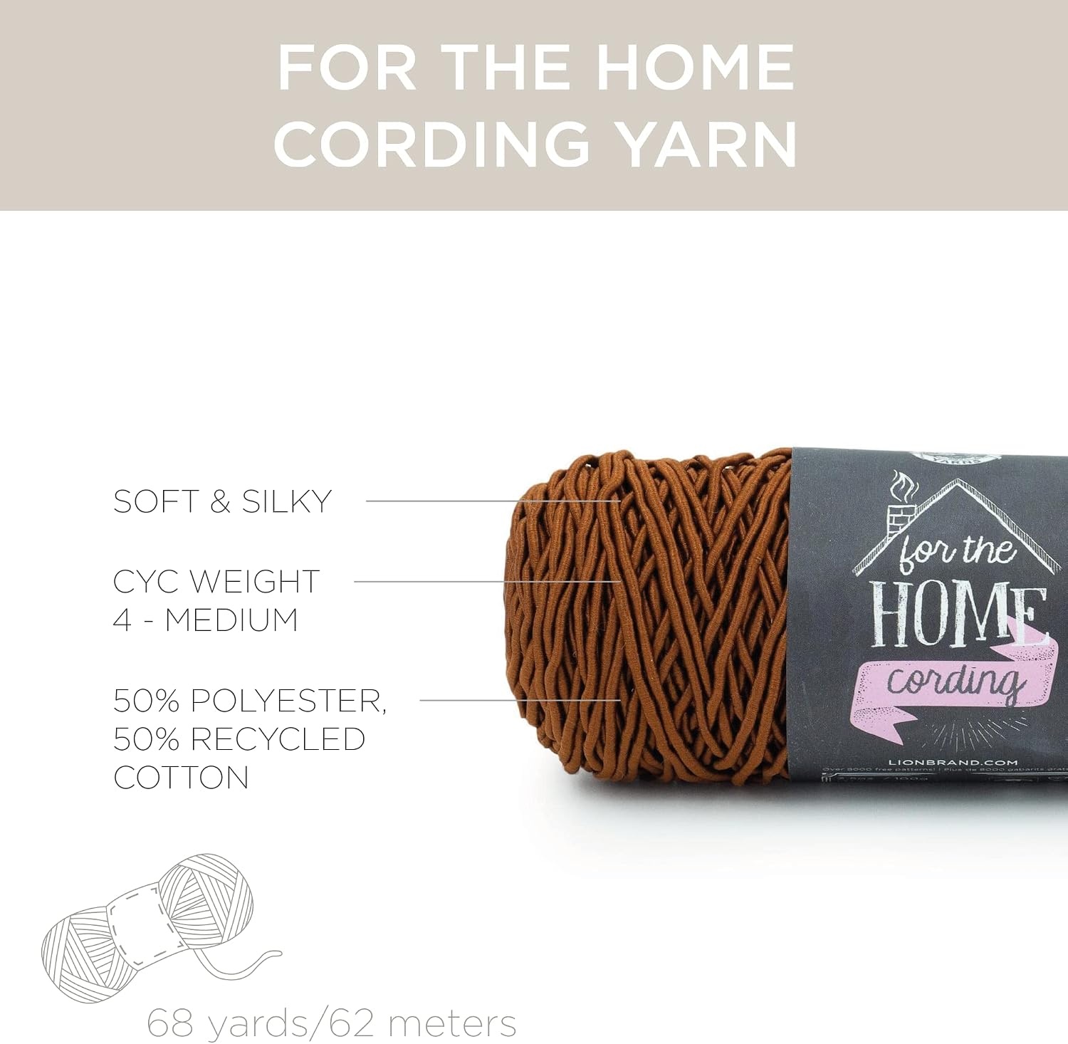 image:imageLion Brand Yarn for the Home Cording Yarn Amber