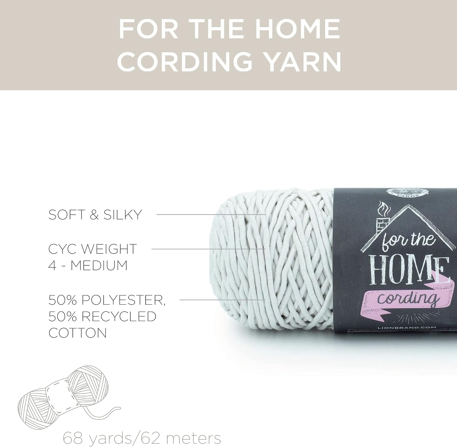 image:imageLion Brand Yarn for the Home Cording Yarn Feather