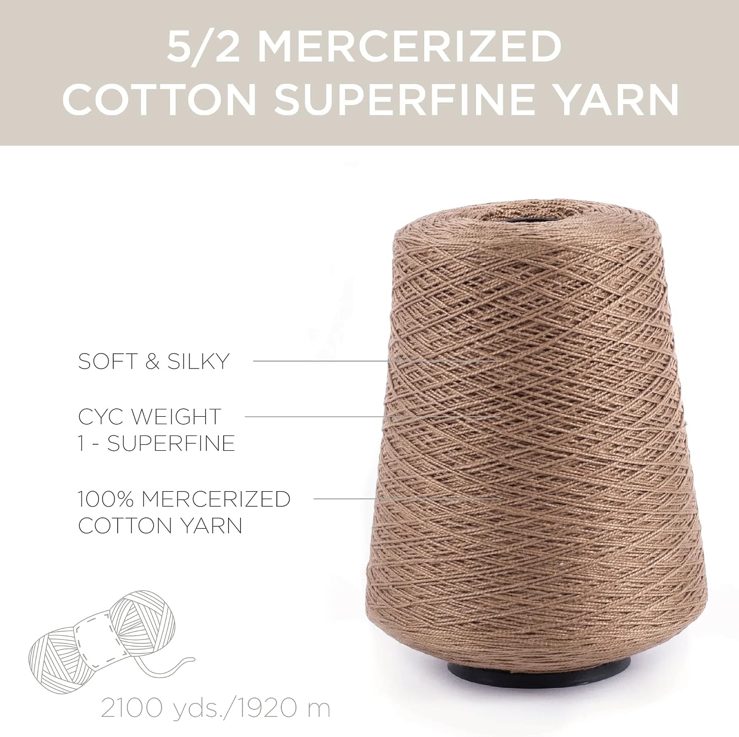 image:imageSilk City Fibers 52 Perle Mercerized Cotton Yarn for Machine Knitting Weaving and Crochet Hemp 1 Cone Designer Yarn for Premium Garments Delicate Shawls and Fingering Weight ProjectsLuggage