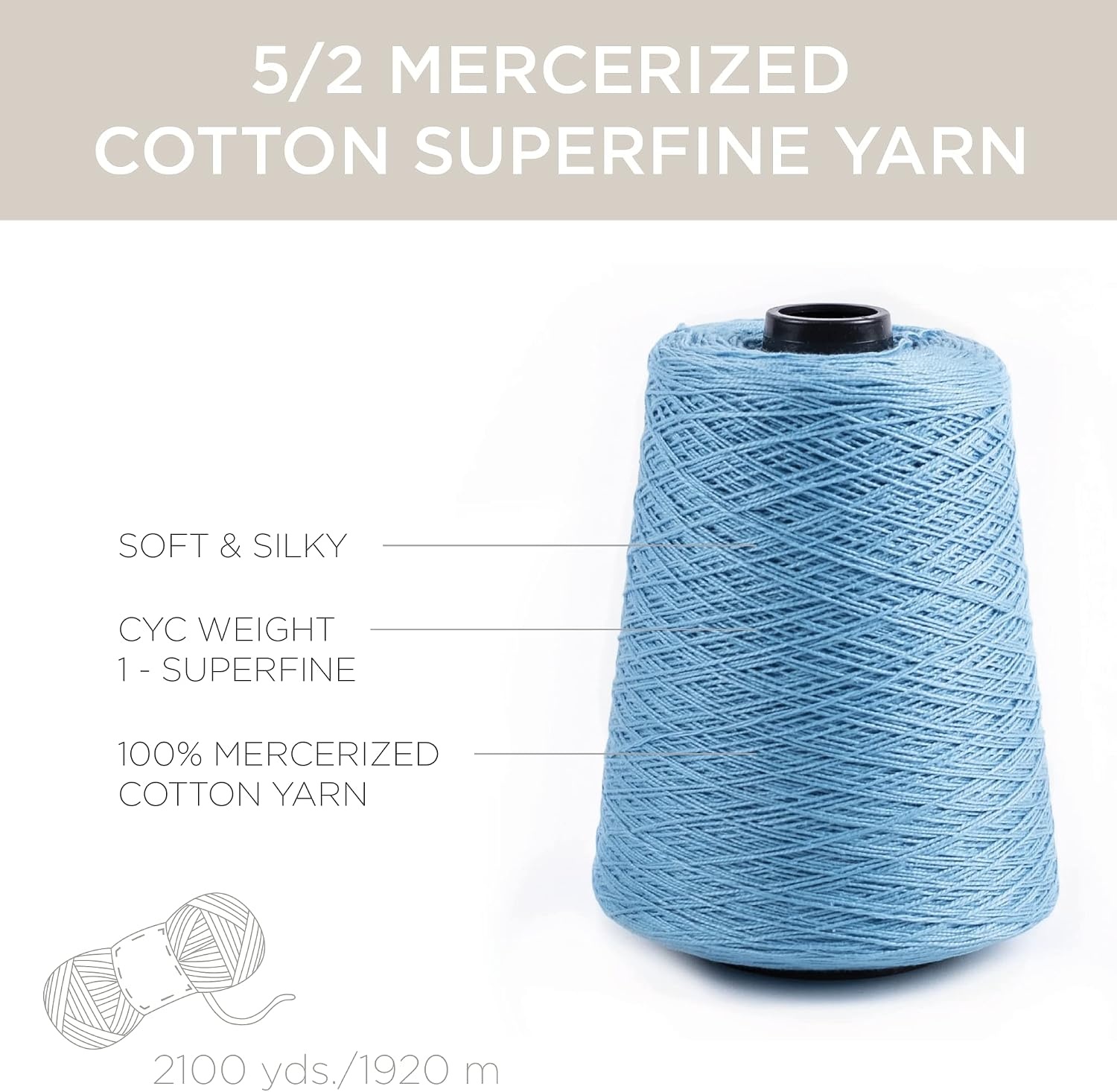 image:imageSilk City Fibers 52 Perle Mercerized Cotton Yarn for Machine Knitting Weaving and Crochet Hemp 1 Cone Designer Yarn for Premium Garments Delicate Shawls and Fingering Weight ProjectsIroquois