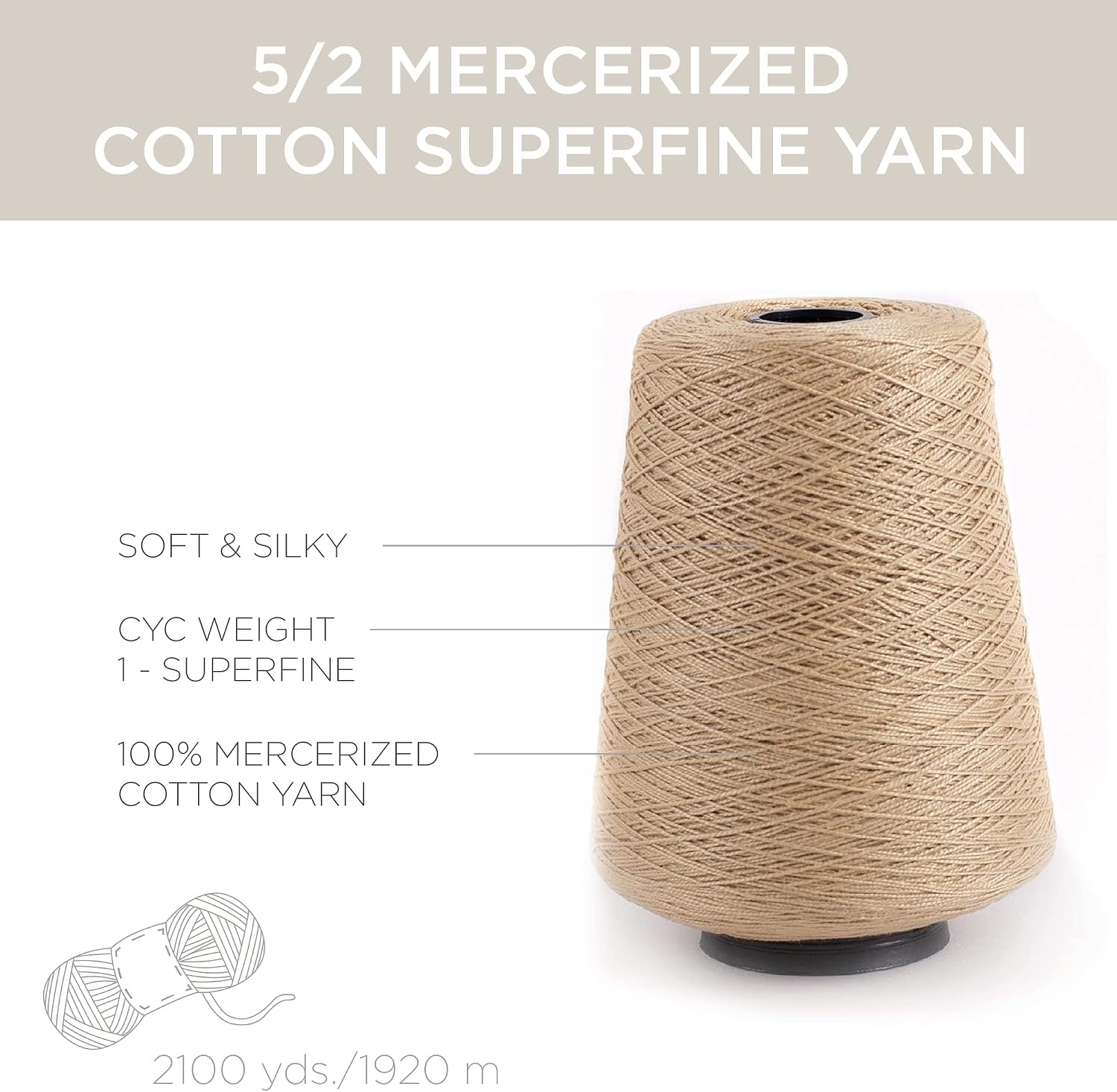 image:imageSilk City Fibers 52 Perle Mercerized Cotton Yarn for Machine Knitting Weaving and Crochet Hemp 1 Cone Designer Yarn for Premium Garments Delicate Shawls and Fingering Weight ProjectsHarvest