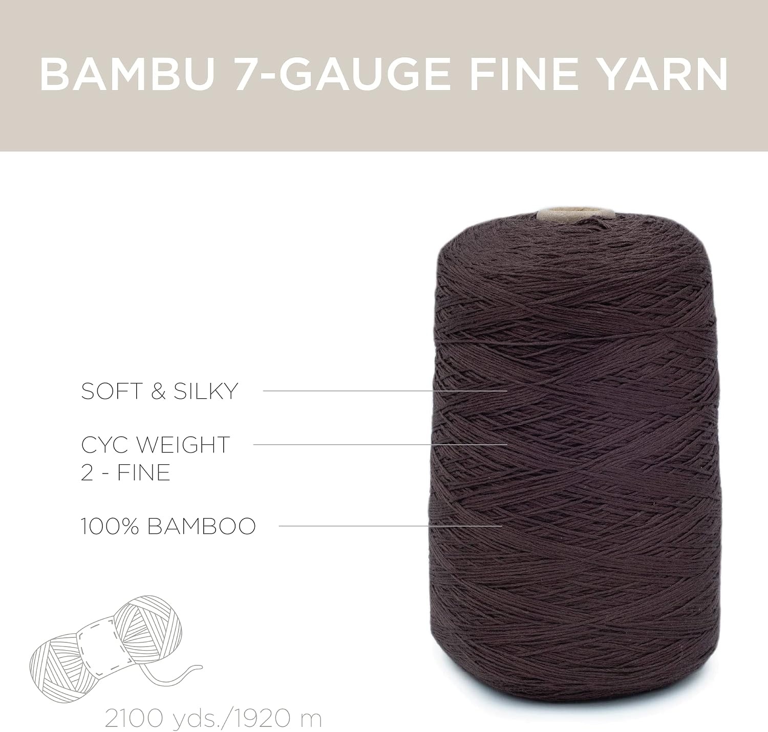 image:imageSilk City Fibers Bambu 7gg 100 Viscose derived from Bamboo Yarn for Machine Knitting Weaving and Crochet Red Passion 1 Cone Designer Yarn for Garments Soft Shawls and Fingering Weight ProjectsHickory