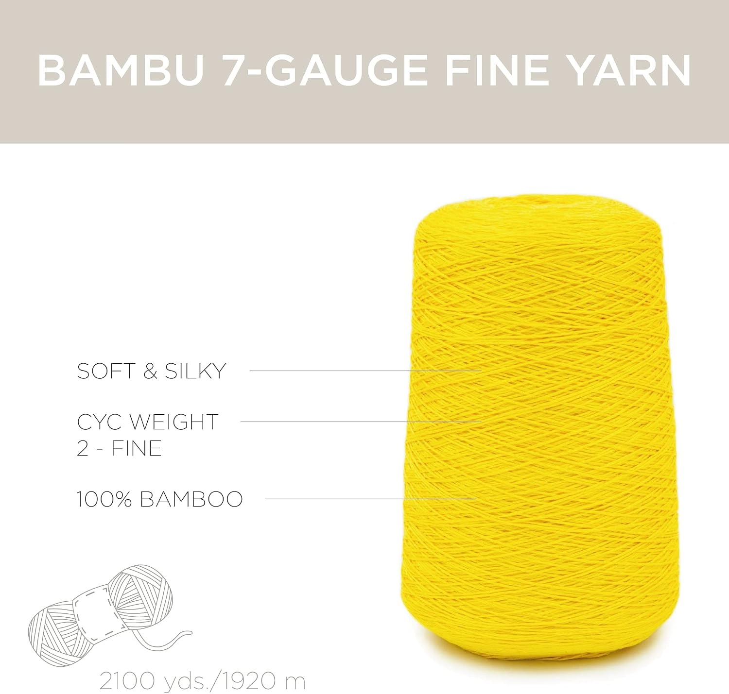 image:imageSilk City Fibers Bambu 7gg 100 Viscose derived from Bamboo Yarn for Machine Knitting Weaving and Crochet Red Passion 1 Cone Designer Yarn for Garments Soft Shawls and Fingering Weight ProjectsSunflower