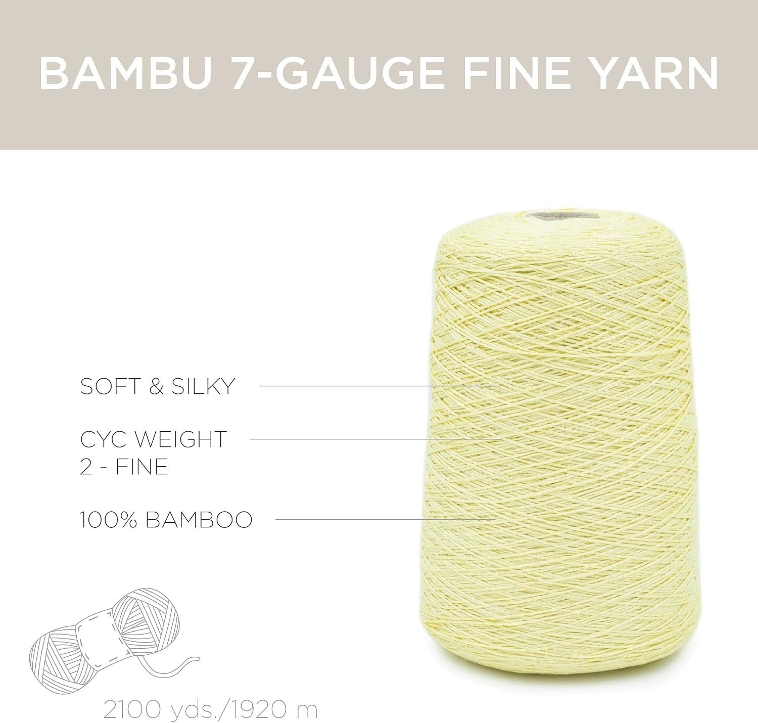image:imageSilk City Fibers Bambu 7gg 100 Viscose derived from Bamboo Yarn for Machine Knitting Weaving and Crochet Red Passion 1 Cone Designer Yarn for Garments Soft Shawls and Fingering Weight ProjectsButtercup