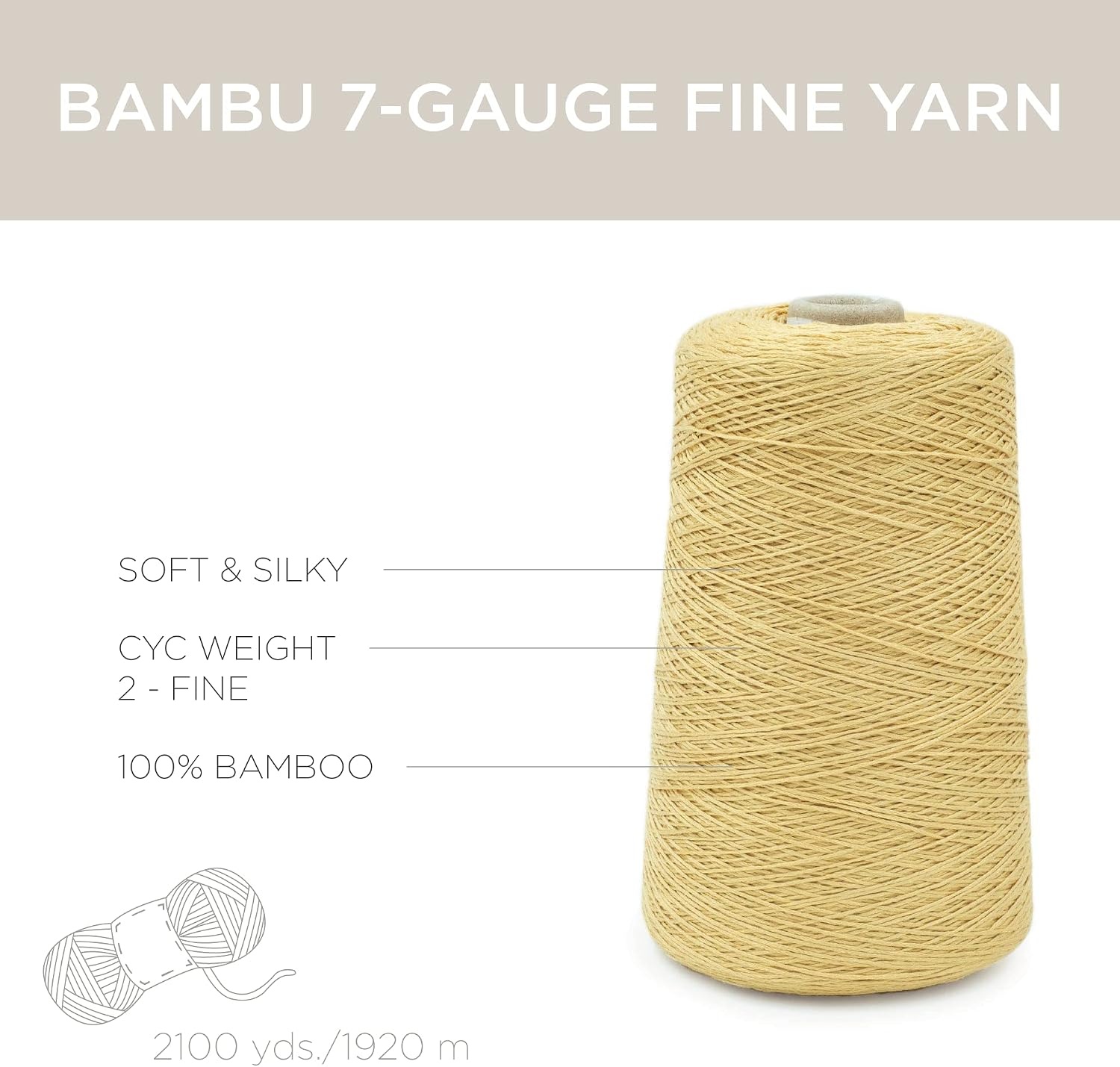 image:imageSilk City Fibers Bambu 7gg 100 Viscose derived from Bamboo Yarn for Machine Knitting Weaving and Crochet Red Passion 1 Cone Designer Yarn for Garments Soft Shawls and Fingering Weight ProjectsHoney