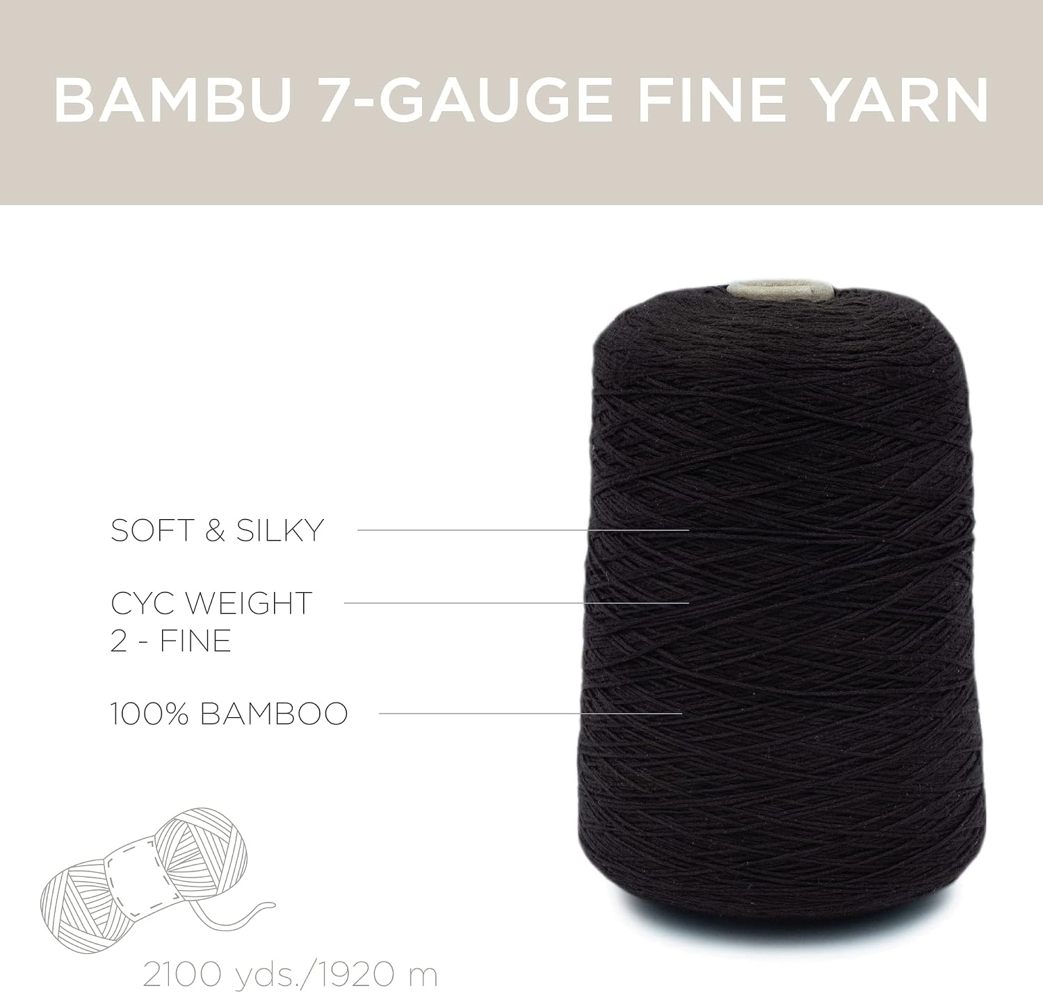 image:imageSilk City Fibers Bambu 7gg 100 Viscose derived from Bamboo Yarn for Machine Knitting Weaving and Crochet Red Passion 1 Cone Designer Yarn for Garments Soft Shawls and Fingering Weight ProjectsCarob
