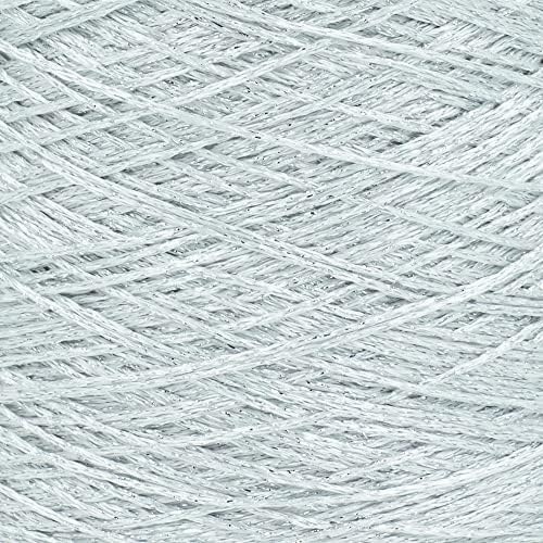image:imageSilk City Fibers Galaxy Metallic Yarn for Machine Knitting Weaving and Crochet Sapphire 1 Cone Designer Yarn for Premium Garments Soft Shawls and Fine Weight ProjectsSilver