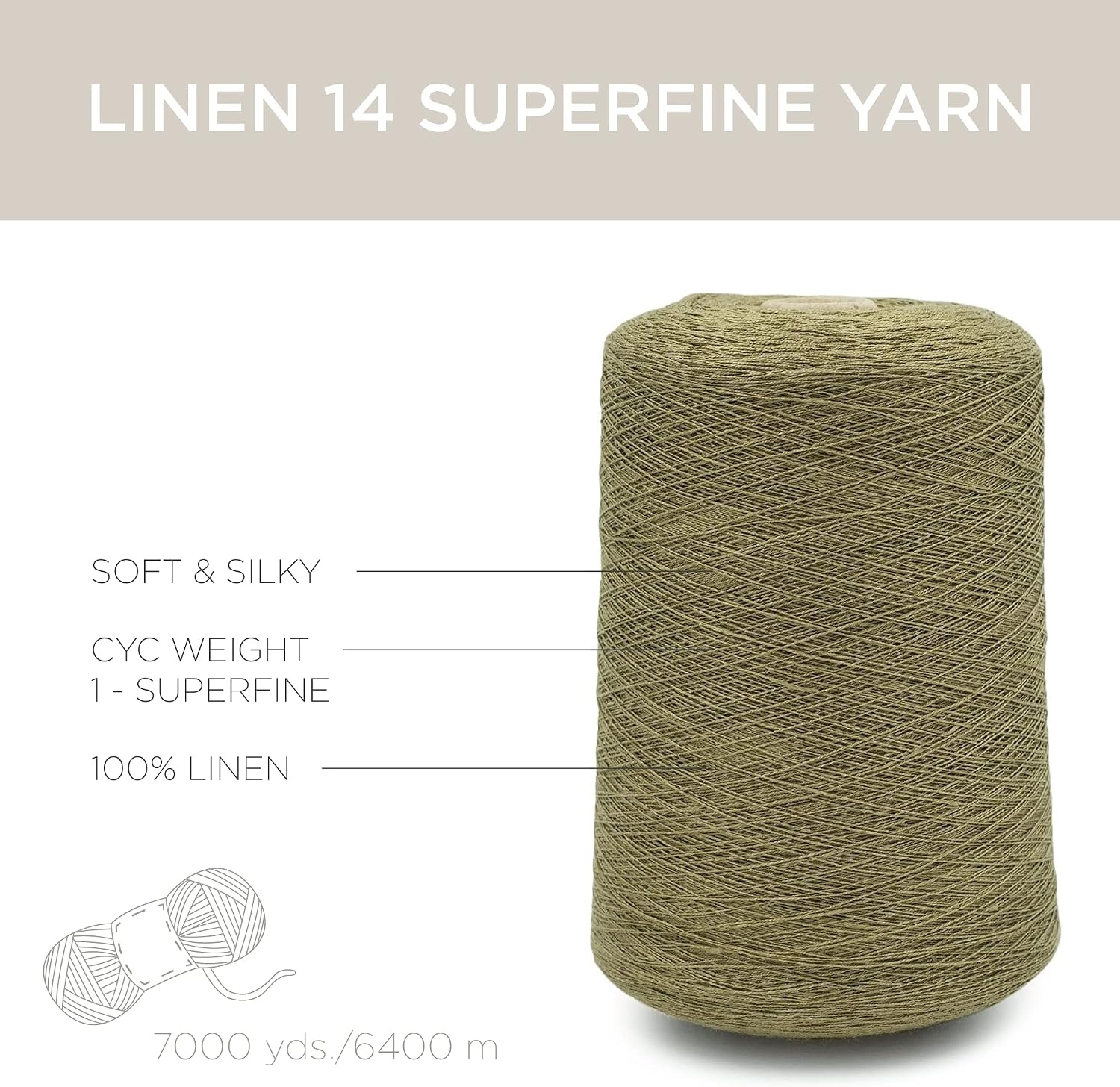 image:imageSilk City Fibers Linen 14 100 Fine Linen Yarn for Machine Knitting Weaving and Crochet Teal 1 Cone Designer Yarn for Premium Garments Soft Shawls and Lace Weight ProjectsFlax