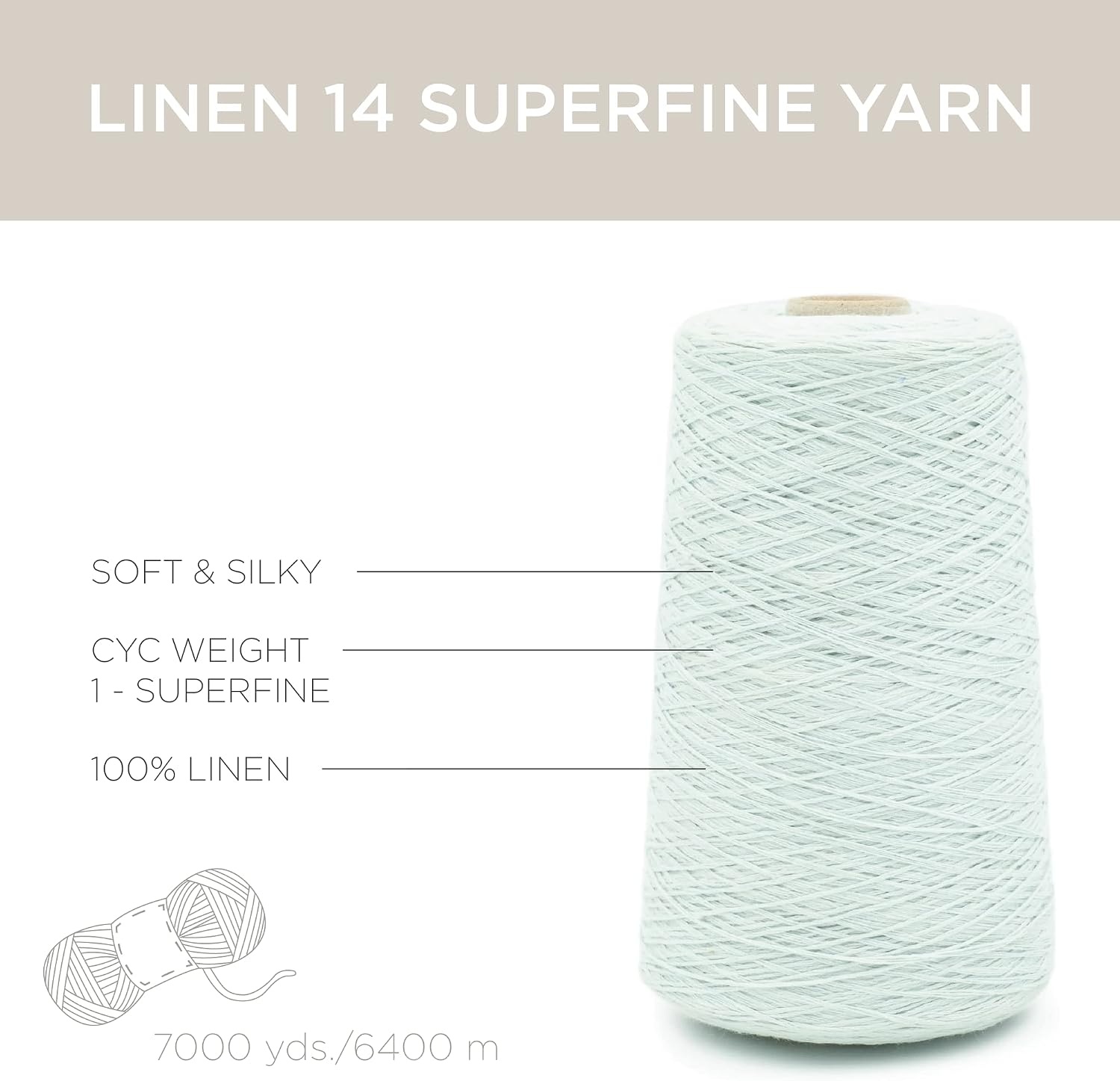 image:imageSilk City Fibers Linen 14 100 Fine Linen Yarn for Machine Knitting Weaving and Crochet Teal 1 Cone Designer Yarn for Premium Garments Soft Shawls and Lace Weight ProjectsPowder Blue
