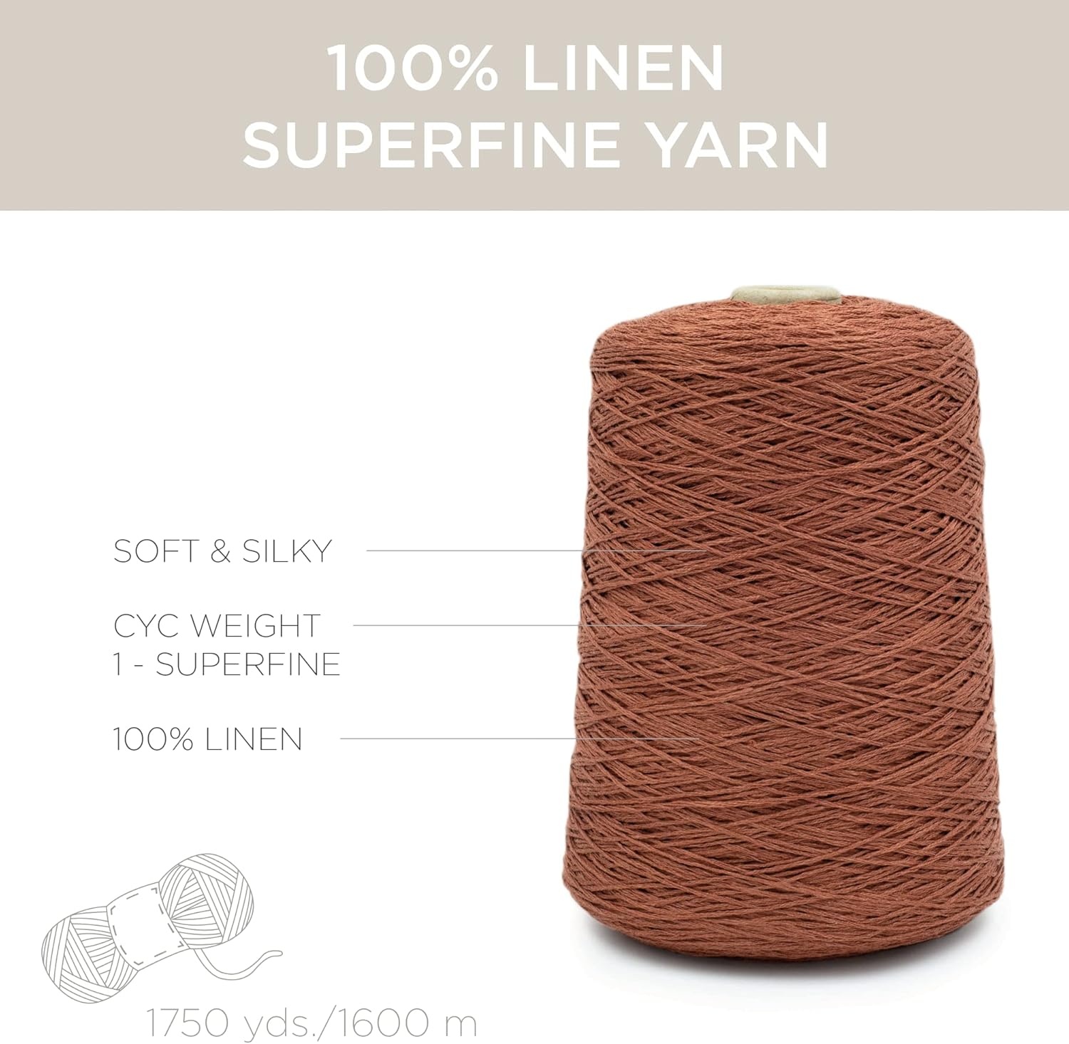image:imageSilk City Fibers Linen 7 100 Fine Linen Yarn for Machine Knitting Weaving and Crochet Powder Blue 1 Cone Designer Yarn for Premium Garments Soft Shawls and Sport Weight ProjectsPenny
