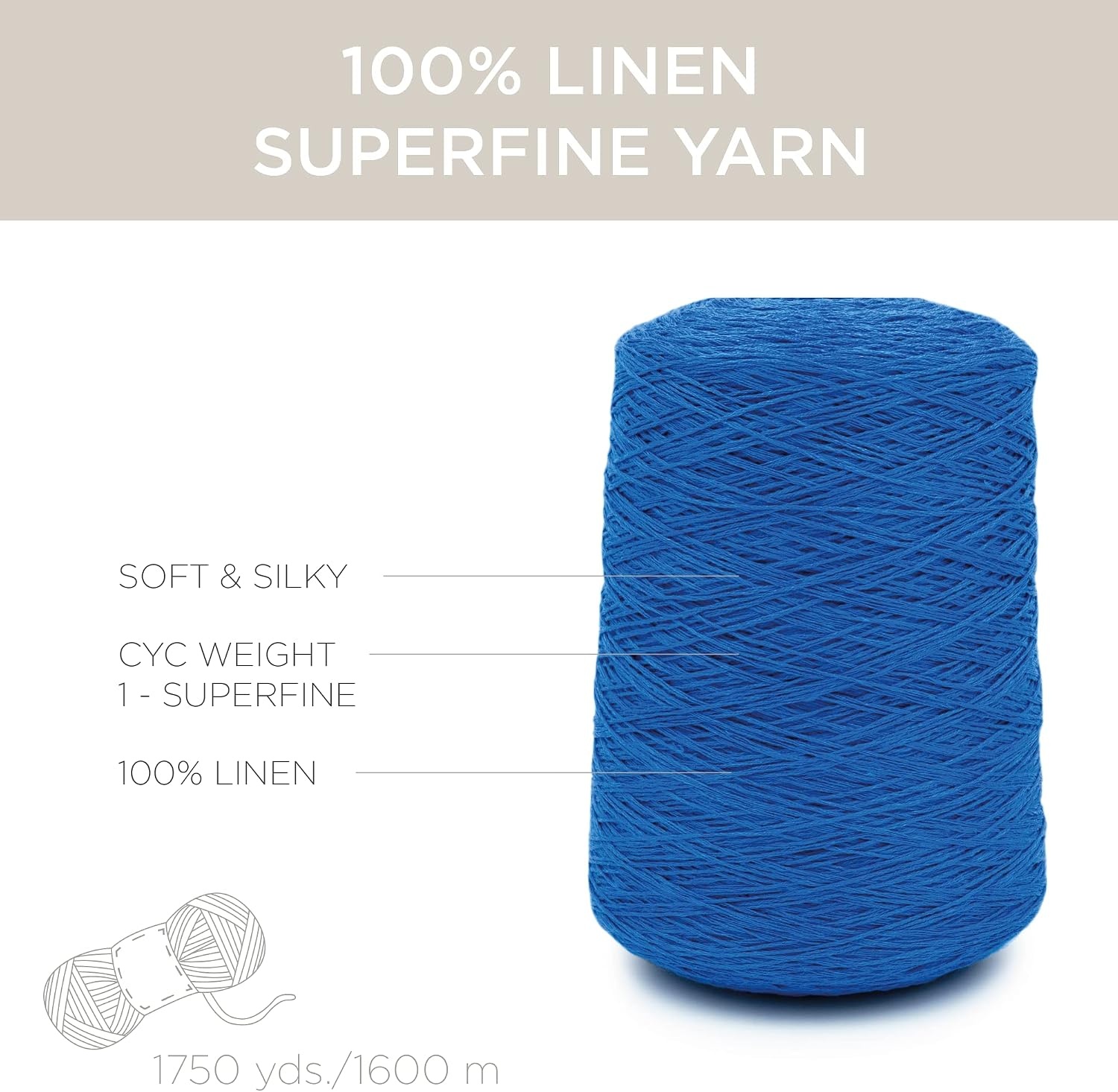 image:imageSilk City Fibers Linen 7 100 Fine Linen Yarn for Machine Knitting Weaving and Crochet Powder Blue 1 Cone Designer Yarn for Premium Garments Soft Shawls and Sport Weight ProjectsRoyal