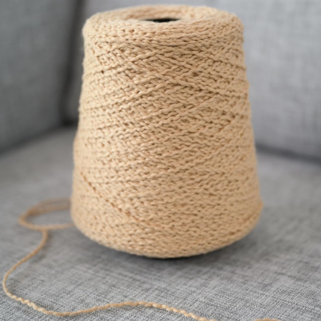 image:imageSilk City Fibers Softball Cotton Yarn for Machine Knitting Weaving and Crochet Blue Bonnet 1 Cone Designer Yarn for Premium Garments Soft Shawls and Textured BlanketsMood Indigo