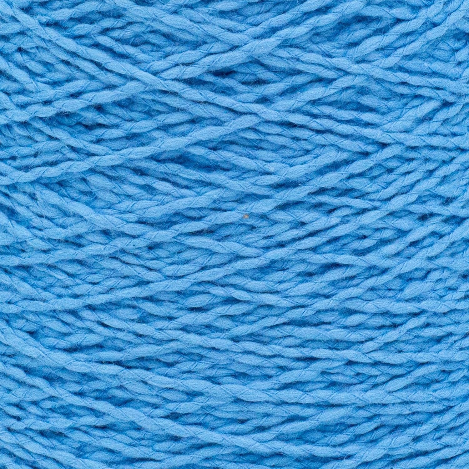 image:imageSilk City Fibers Softball Cotton Yarn for Machine Knitting Weaving and Crochet Blue Bonnet 1 Cone Designer Yarn for Premium Garments Soft Shawls and Textured BlanketsBlue Bonnet