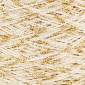image:imageSilk City Fibers Spotlight Cotton Blend Yarn for Machine Knitting Weaving and Crochet Glacier 1 Cone Designer Tape Yarn for Premium Garments Metallic Accessories and Sport Weight ProjectsGold Nugget