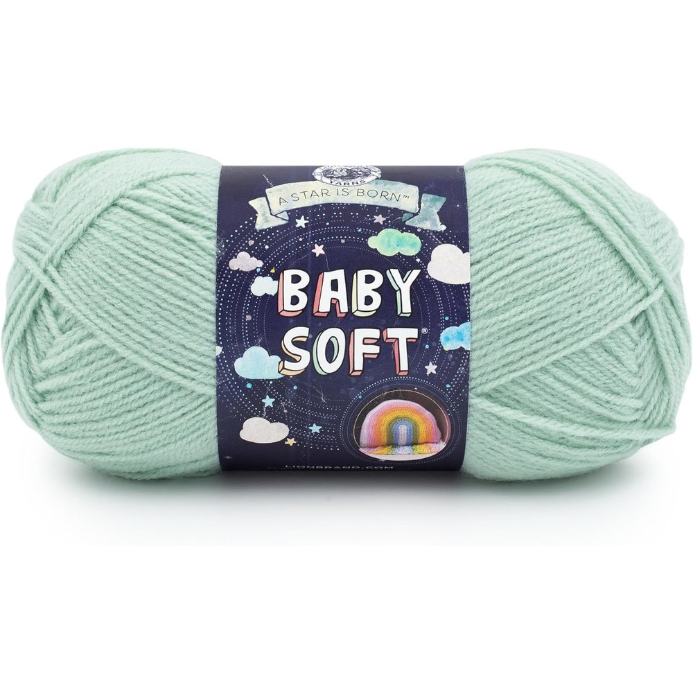 image:image1 Skein Lion Brand Yarn Babysoft Baby Yarn Yarn Sweet PeaDusty Green